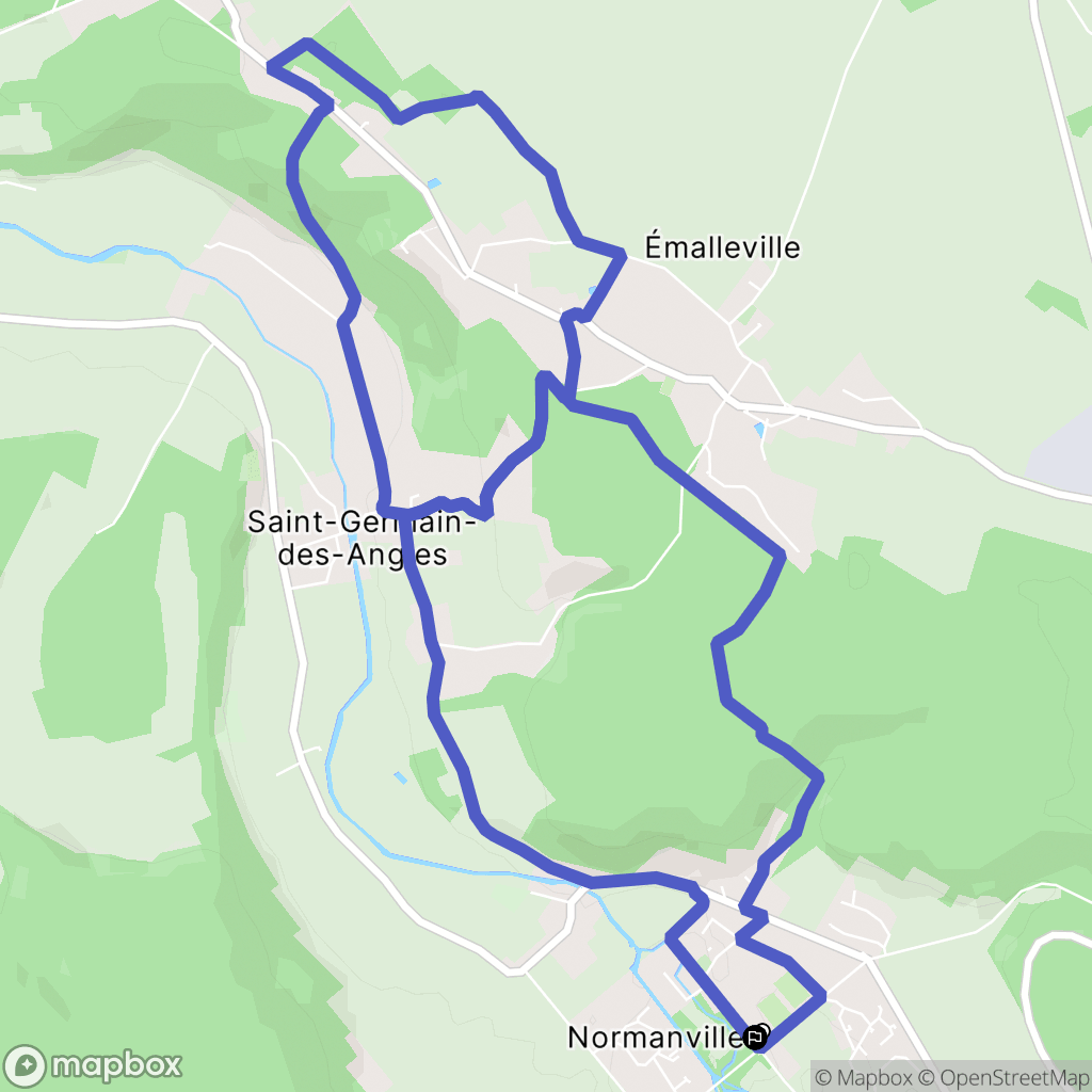 Normanville : carte du parcours de randonnée - France