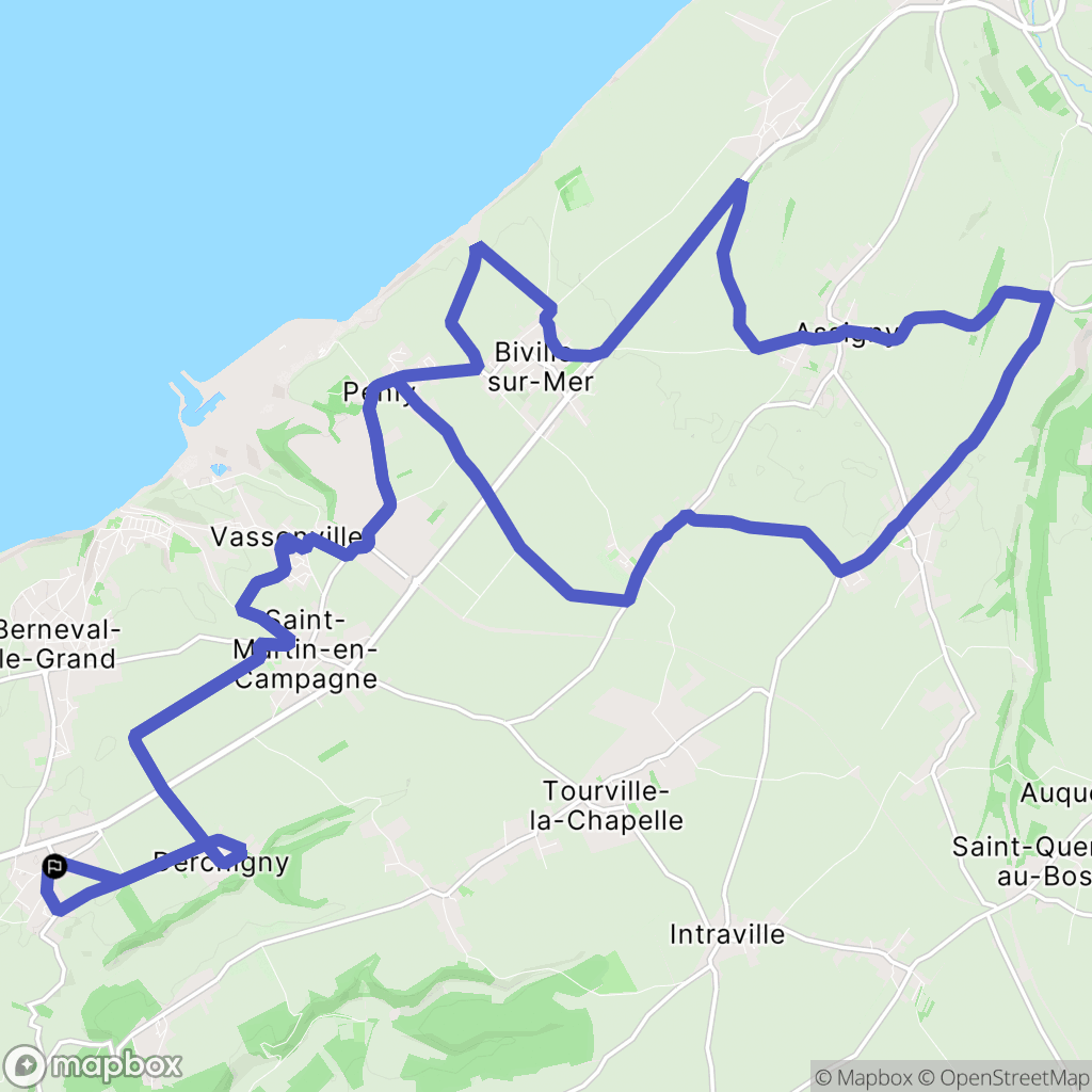 Petit-Caux : carte du parcours de randonnée - France