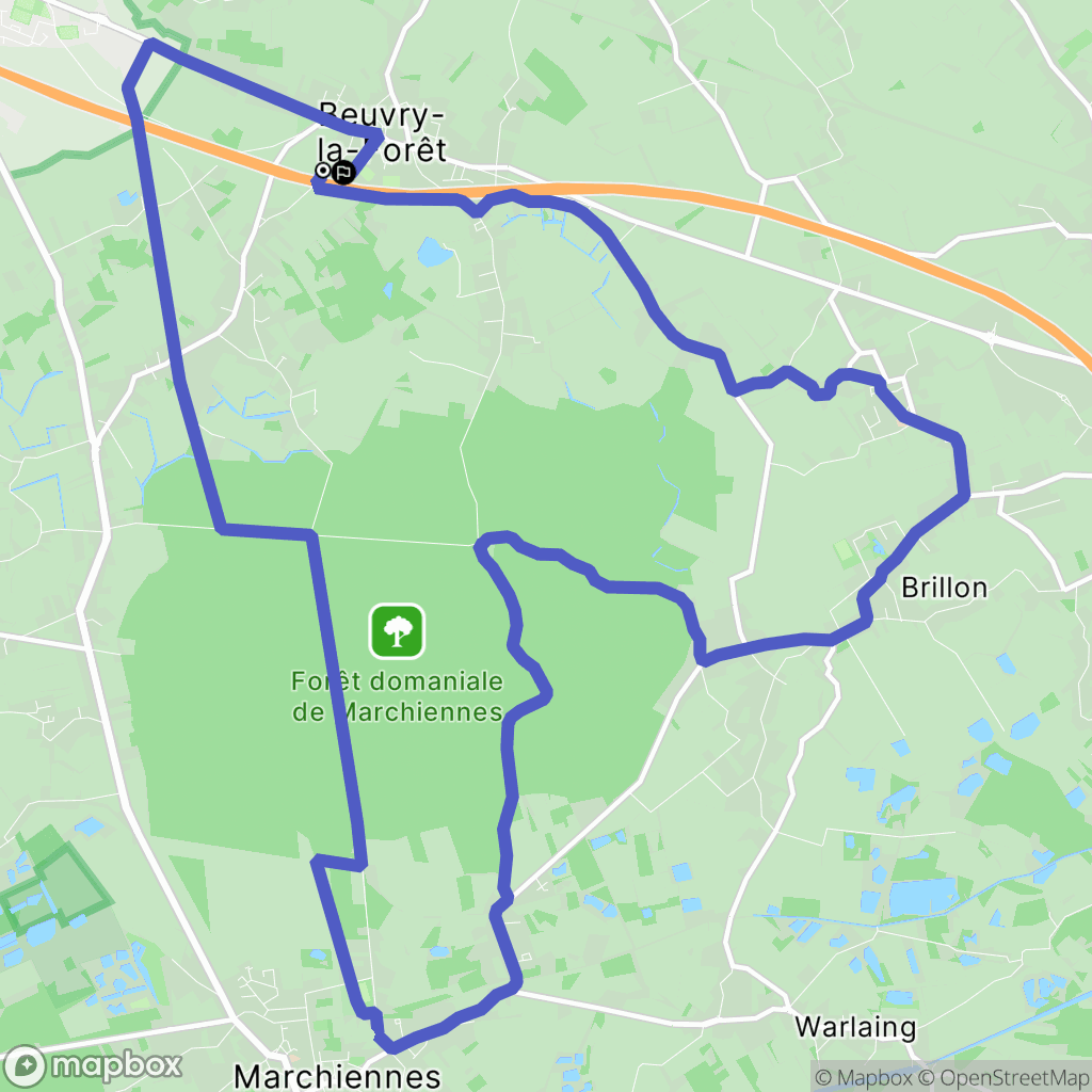 Beuvry-la-Forêt : carte du parcours de randonnée - France
