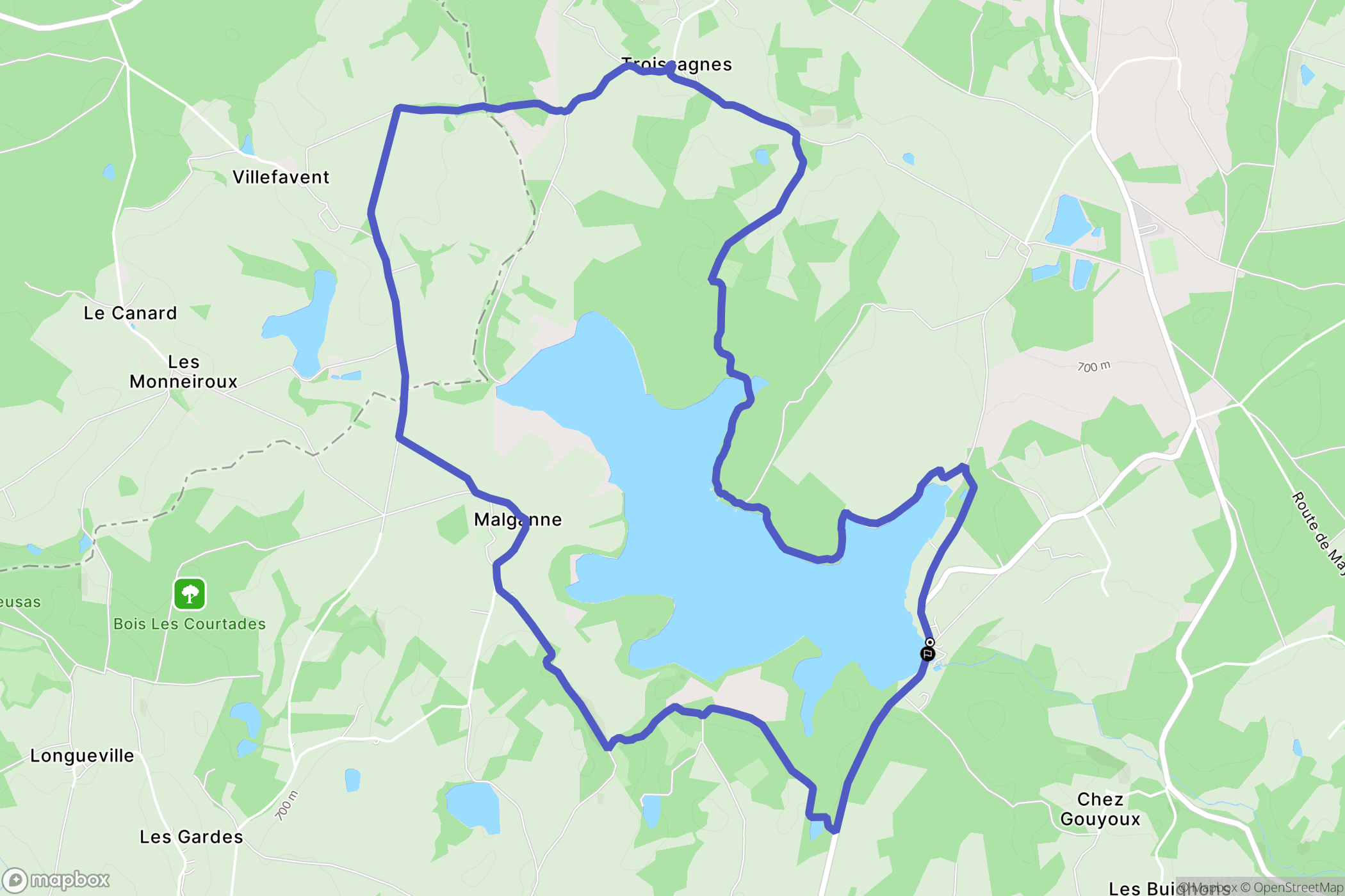 Charensat : carte du parcours de randonnée - France