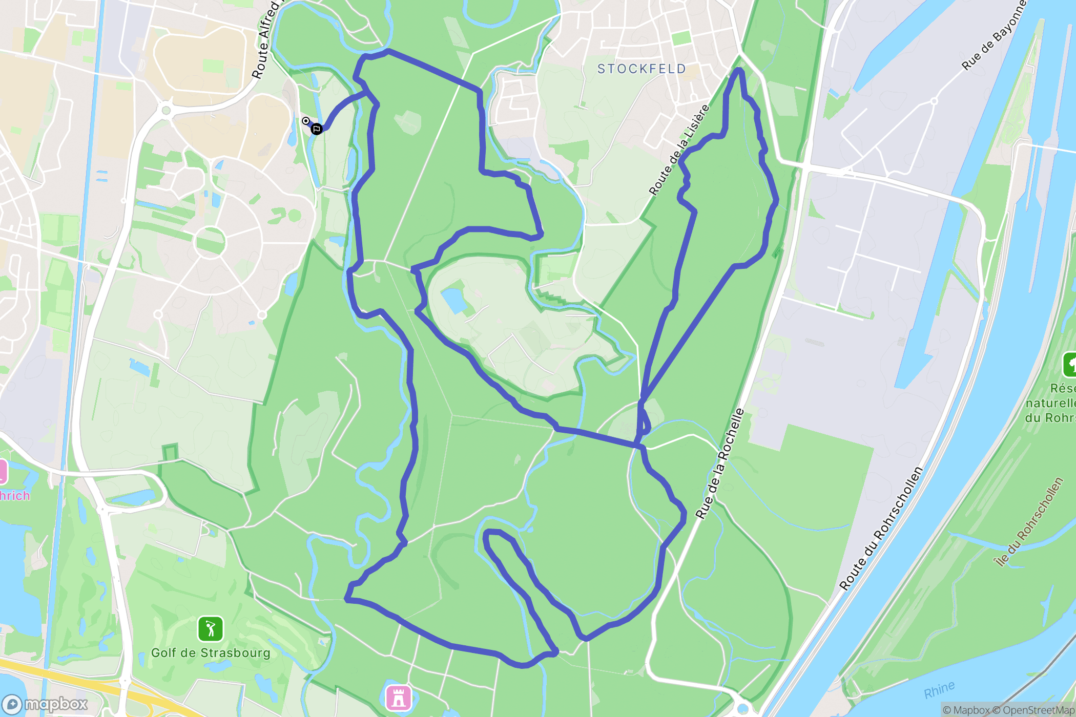 Illkirch-Graffenstaden : carte du parcours de randonnée - France