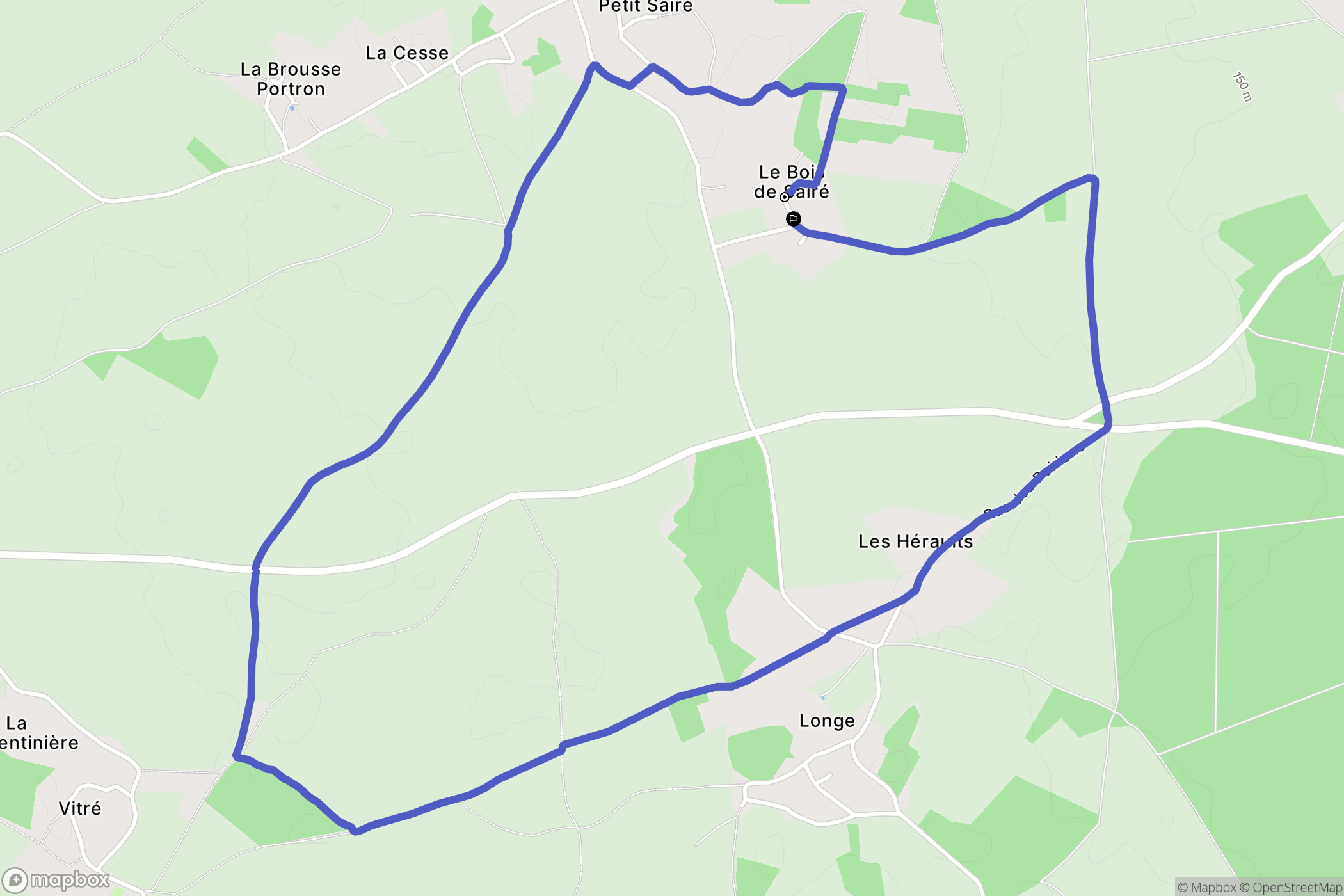 Saint-Sauvant : carte du parcours de randonnée - France