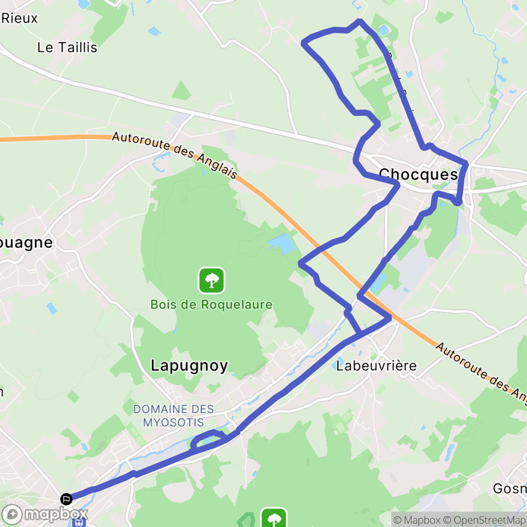 Marles-les-Mines : carte du parcours de randonnée - France