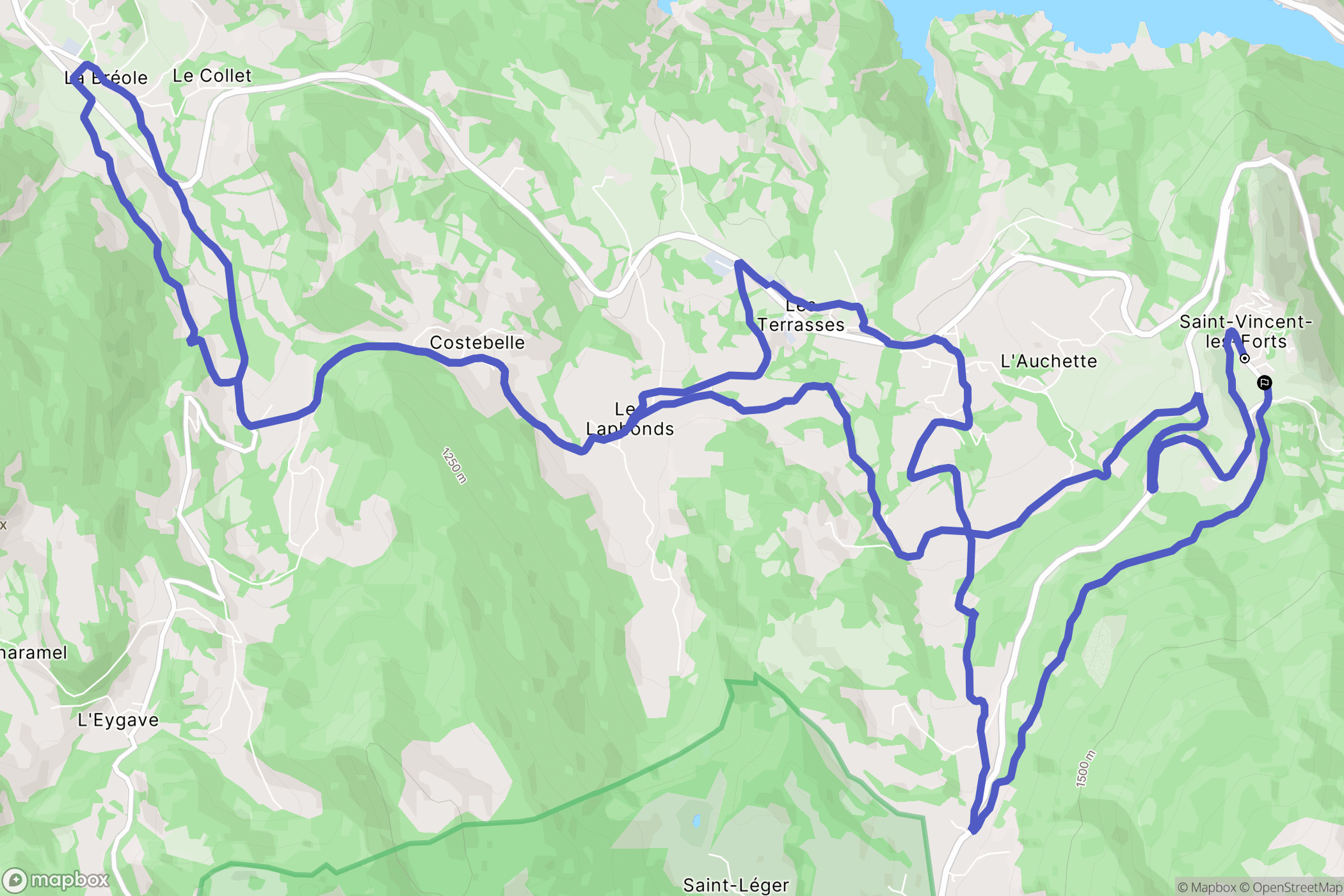Ubaye-Serre-Ponçon : carte du parcours de randonnée - France
