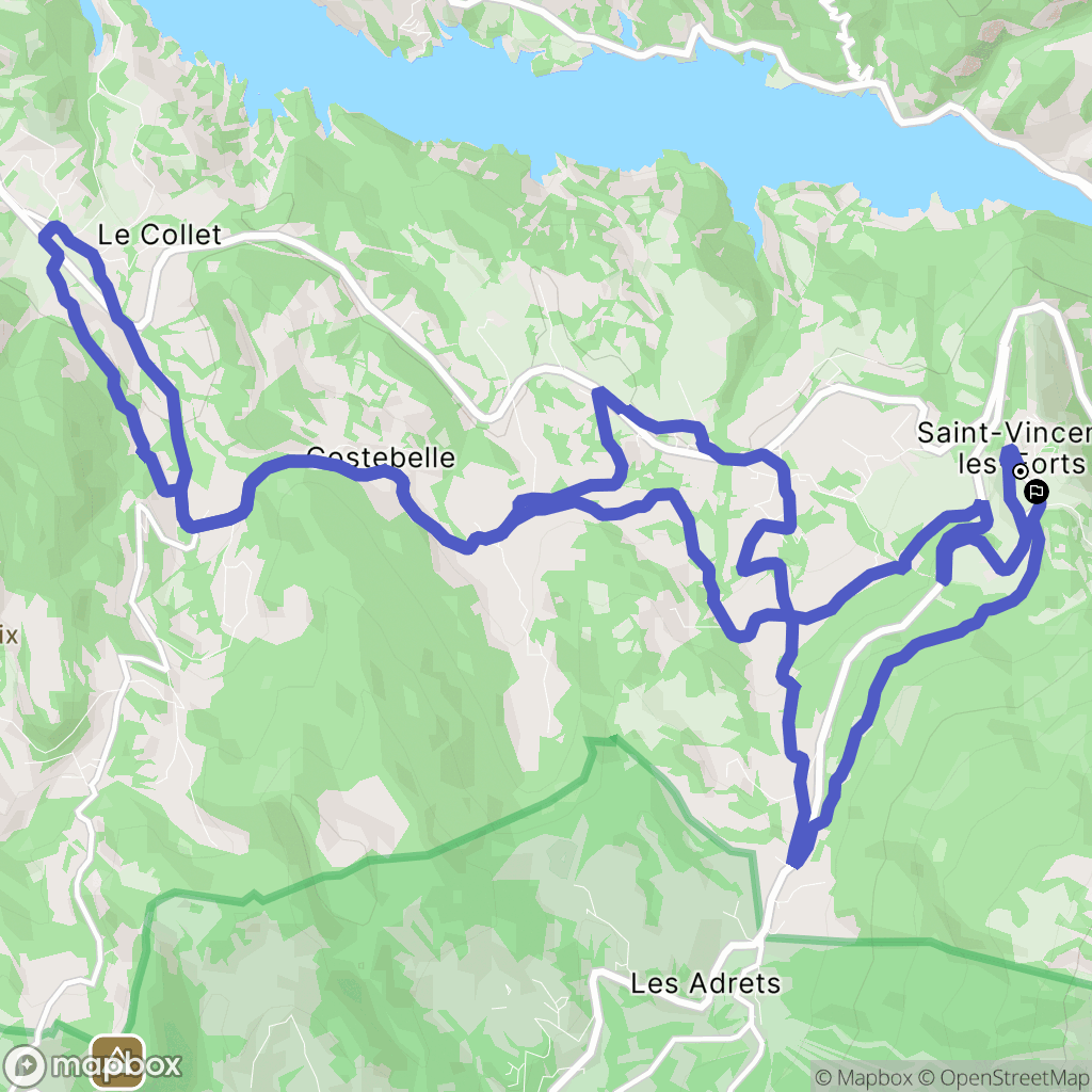 Ubaye-Serre-Ponçon : carte du parcours de randonnée - France