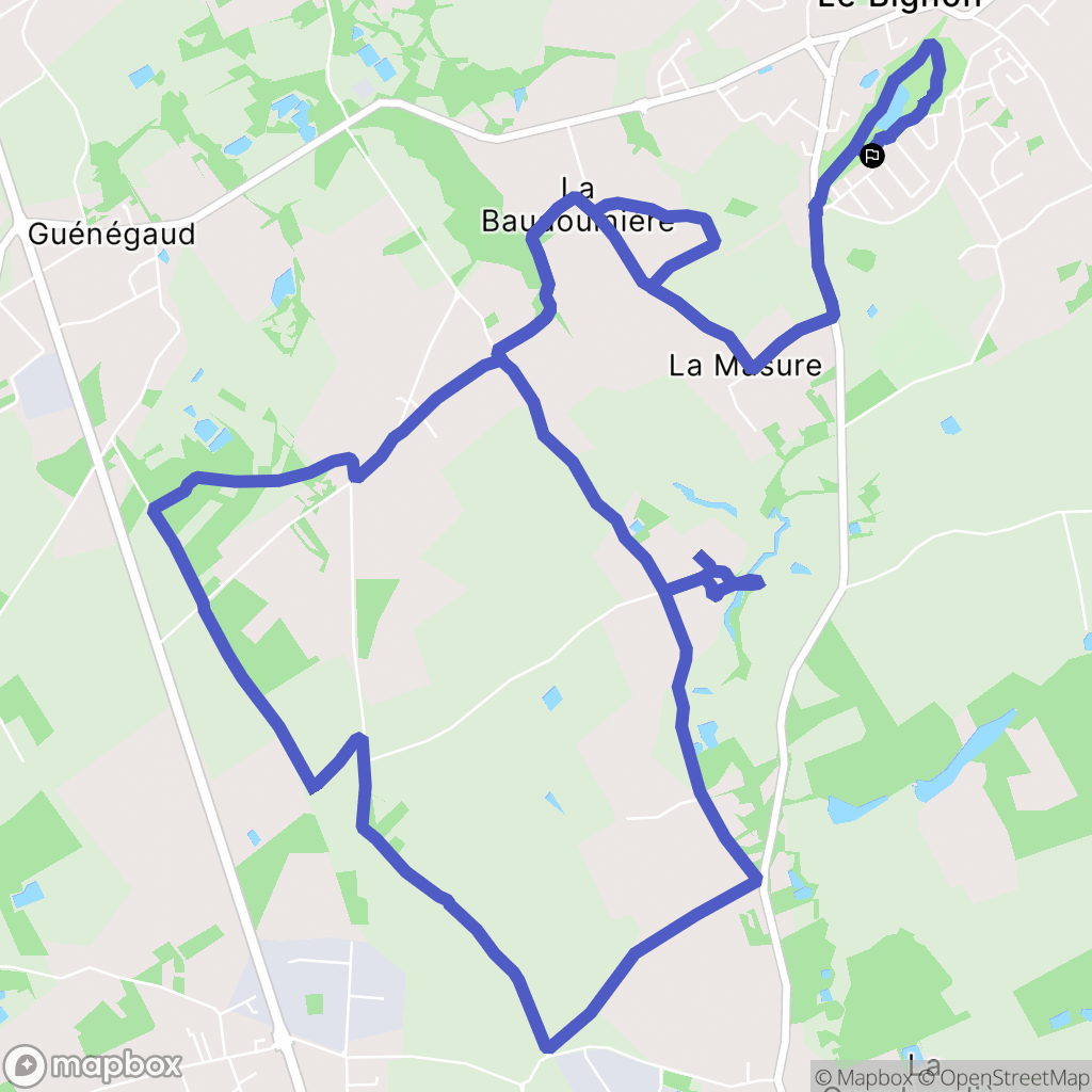 Le Bignon : carte du parcours de randonnée - France