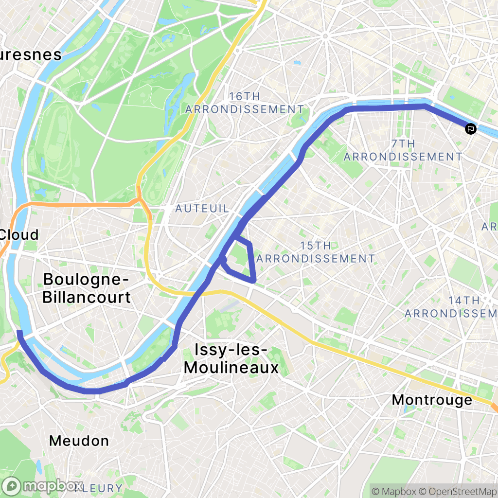 Paris : carte du parcours de randonnée - France