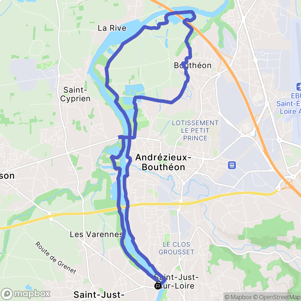 Saint-Just-Saint-Rambert : carte du parcours de randonnée - France