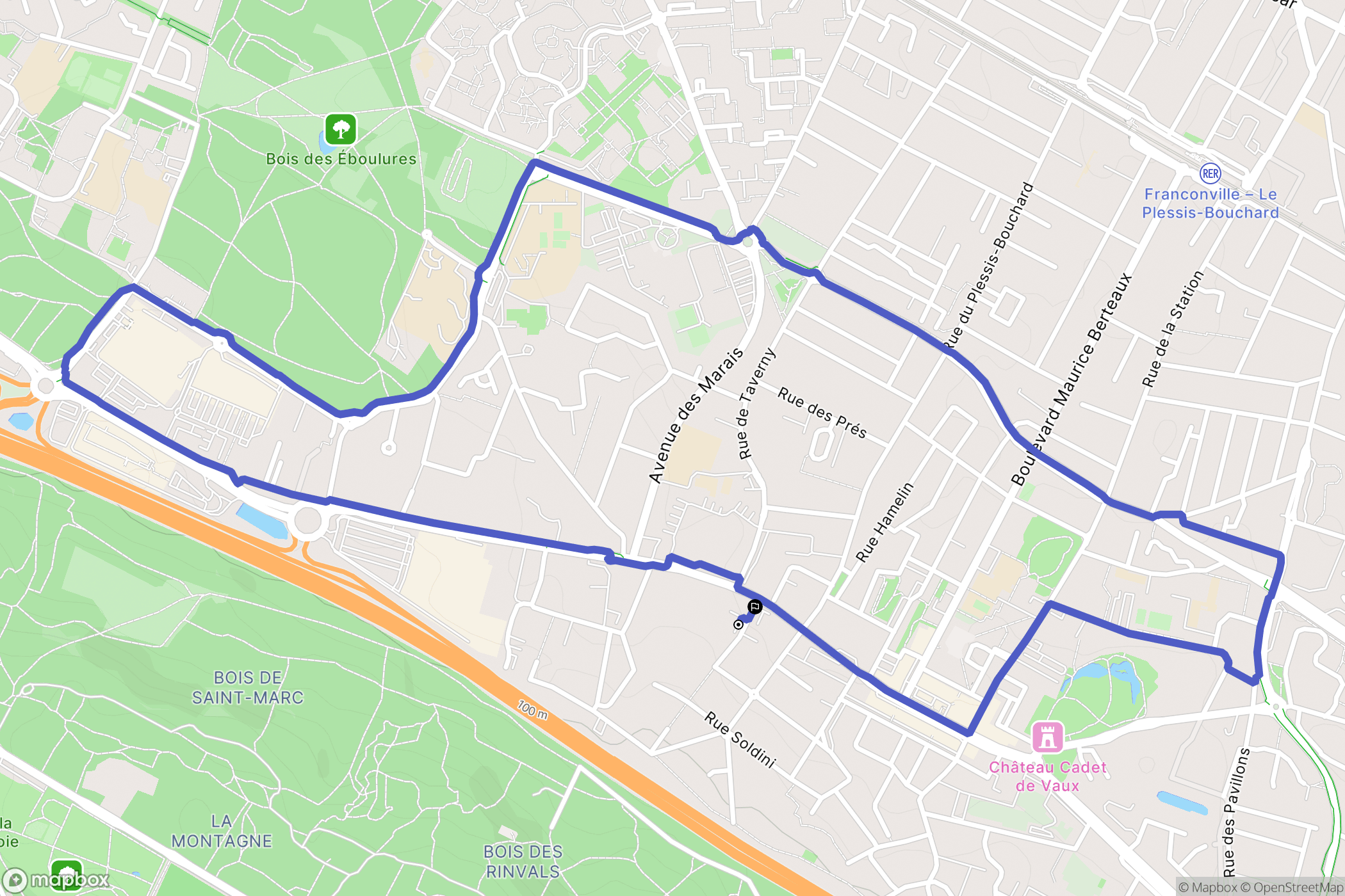 Franconville : carte du parcours de randonnée - France