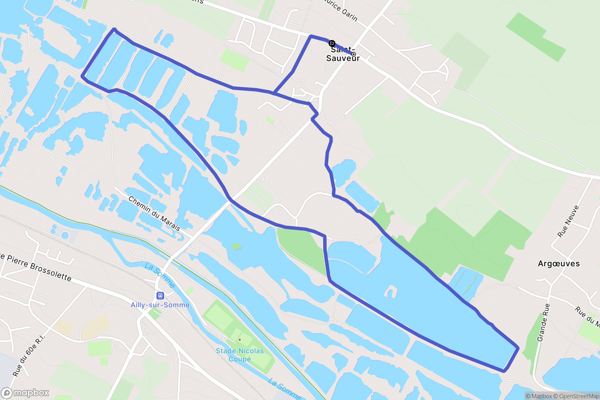 Saint-Sauveur : carte du parcours de randonnée - France