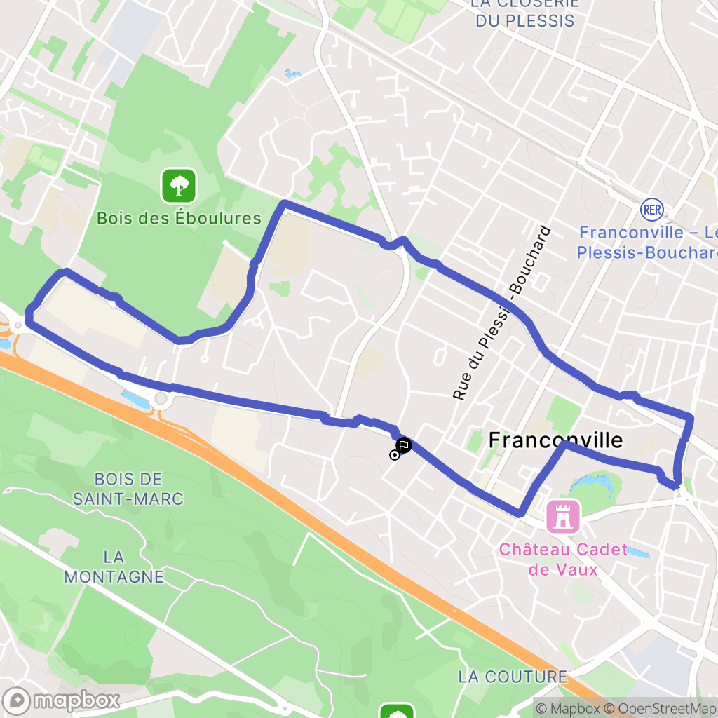 Franconville : carte du parcours de randonnée - France