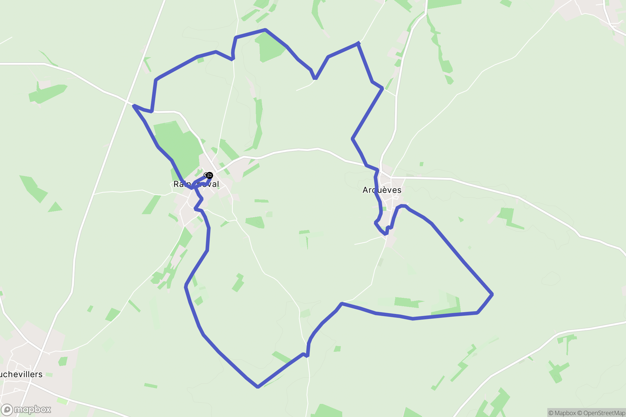 Raincheval : carte du parcours de randonnée - France