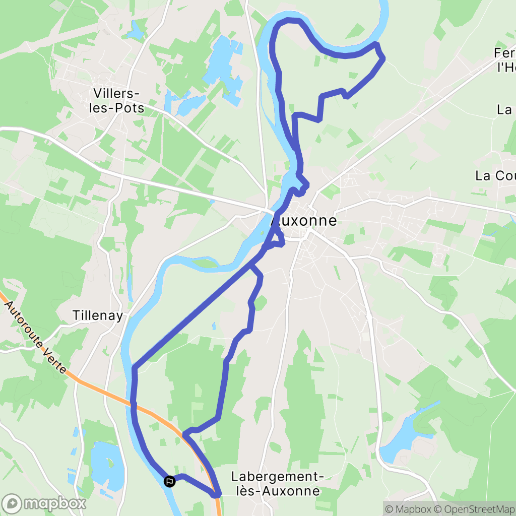 Labergement-lès-Auxonne : carte du parcours de randonnée - France