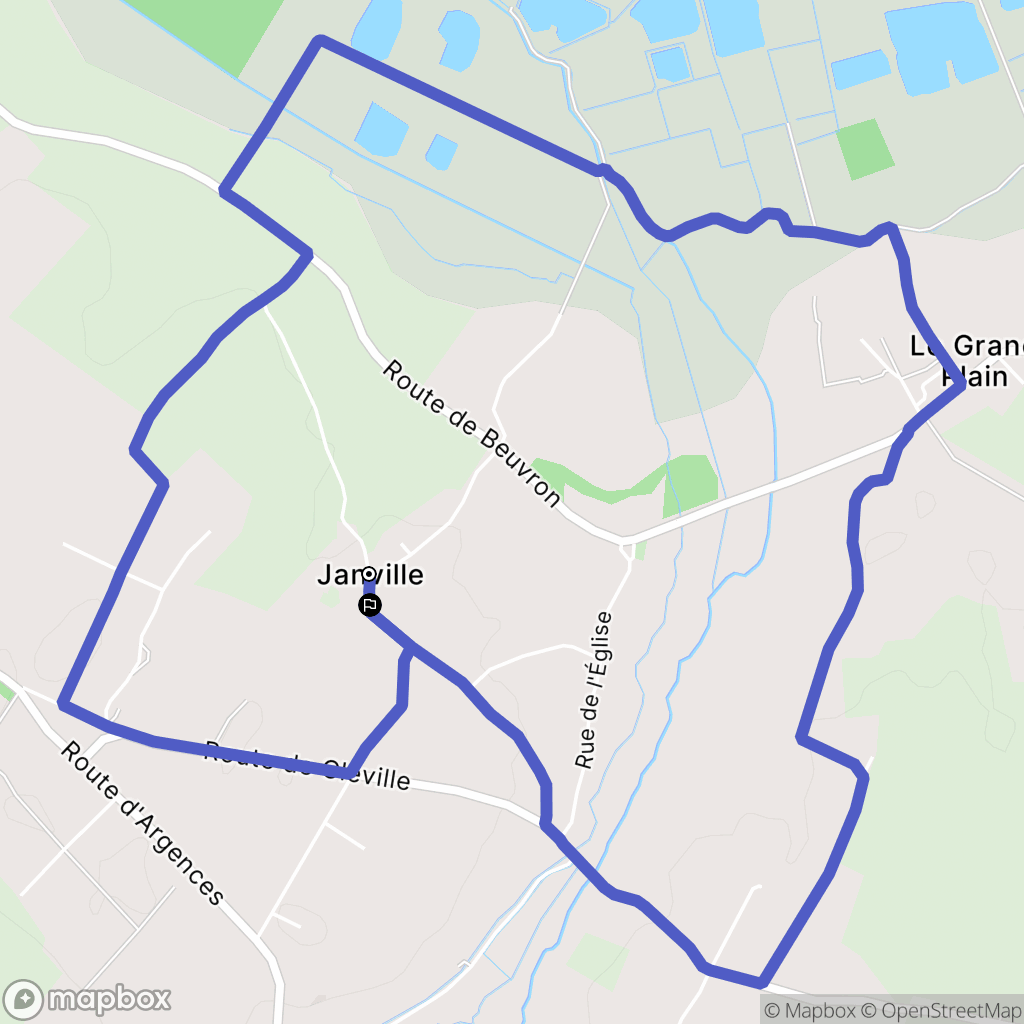 Janville : carte du parcours de randonnée - France