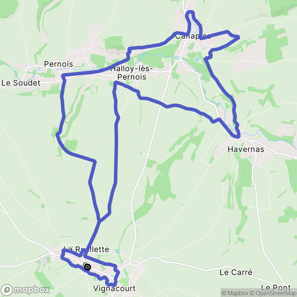 Vignacourt : carte du parcours de randonnée - France