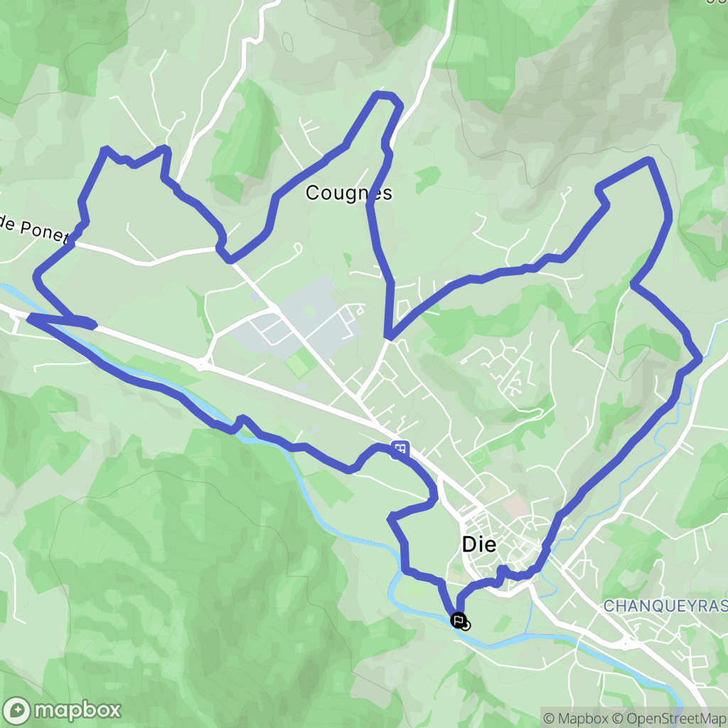 Die : carte du parcours de randonnée - France