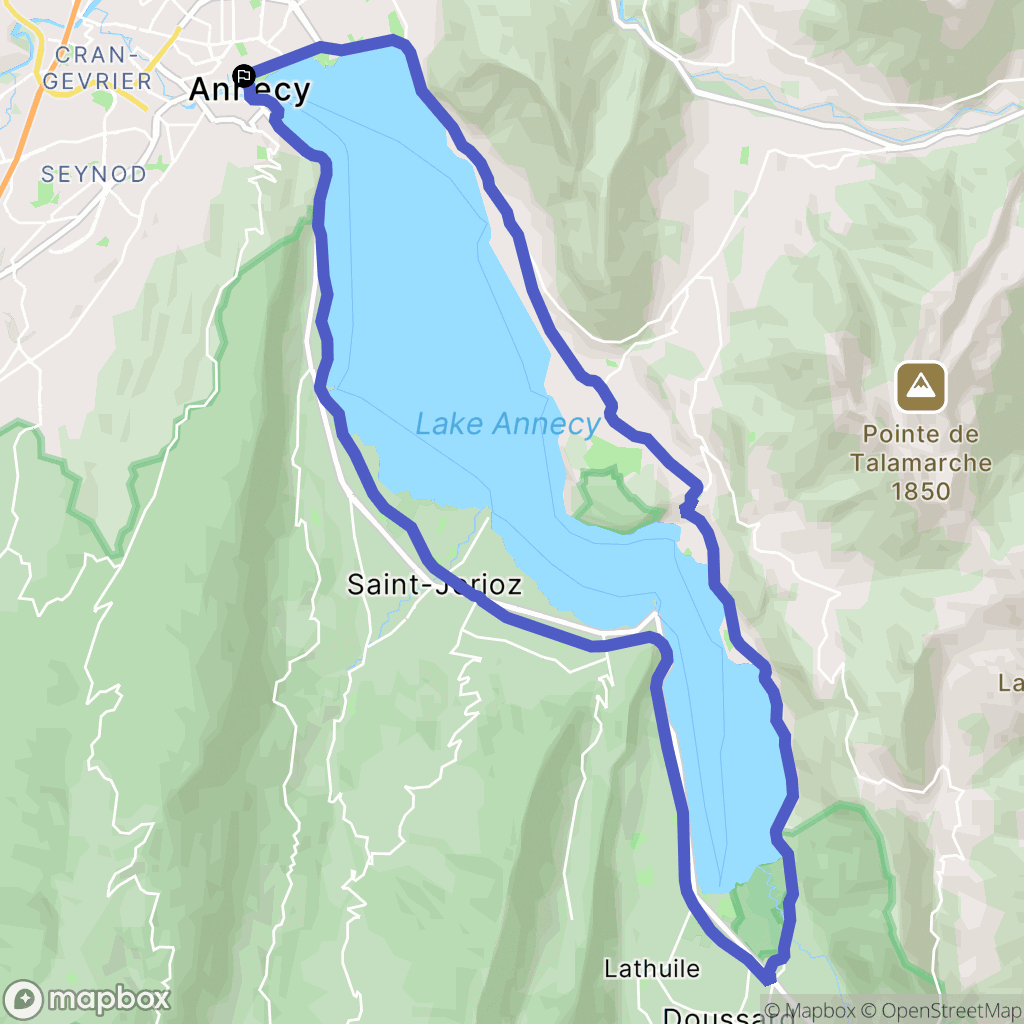 Annecy : carte du parcours de randonnée - France