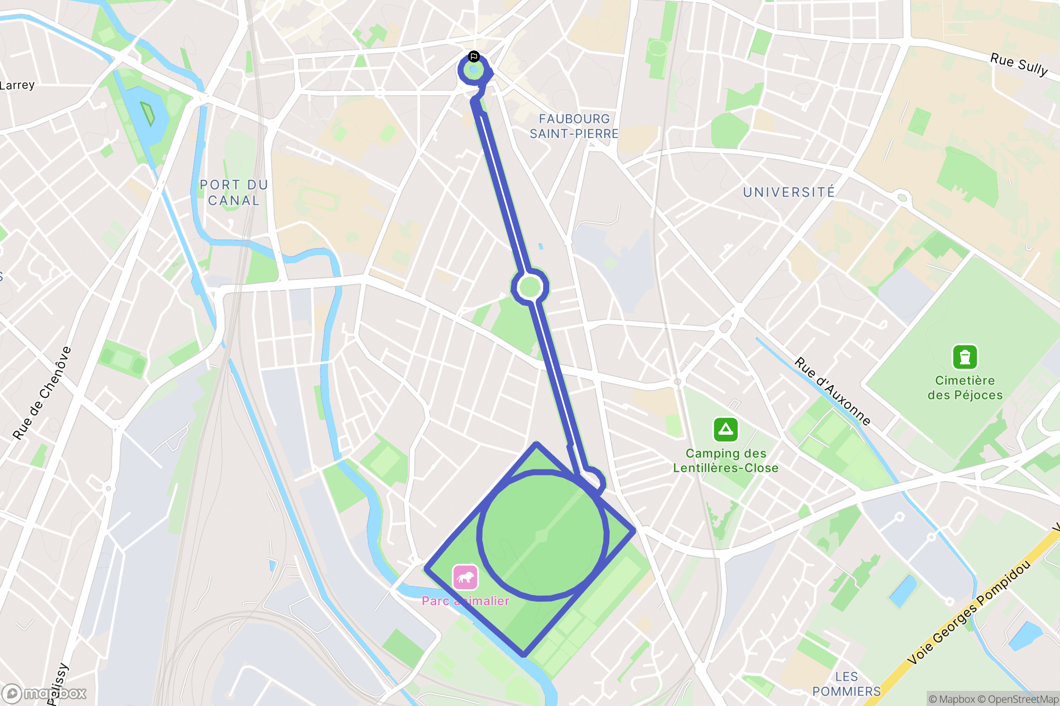 Dijon : carte du parcours de randonnée - France