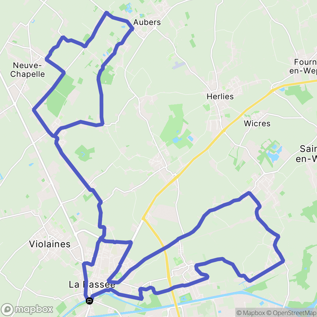 Bassée : carte du parcours de randonnée - France