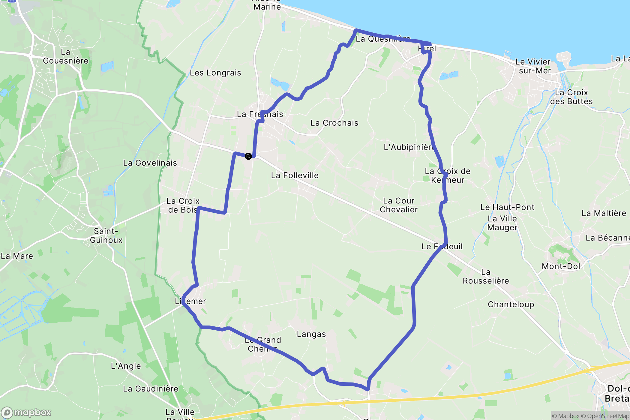 La Fresnais : carte du parcours de randonnée - France