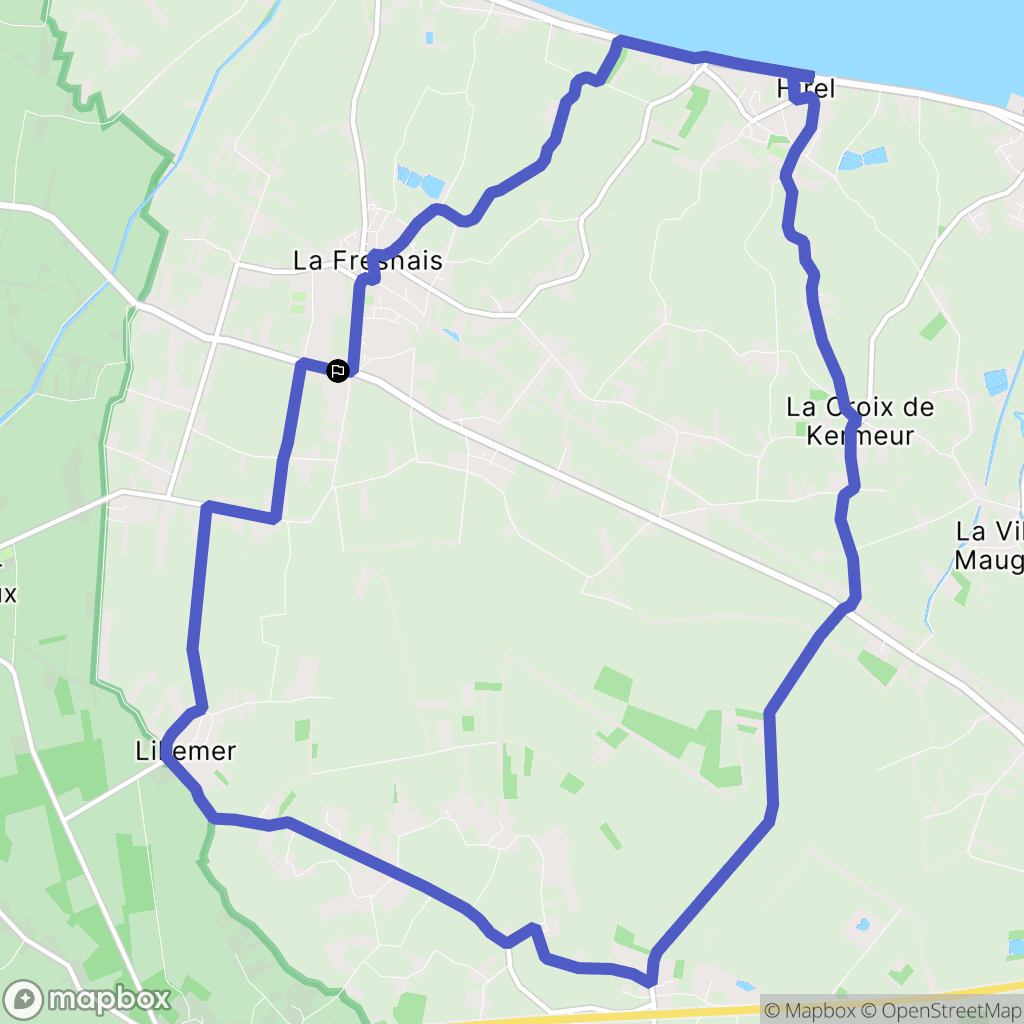 La Fresnais : carte du parcours de randonnée - France