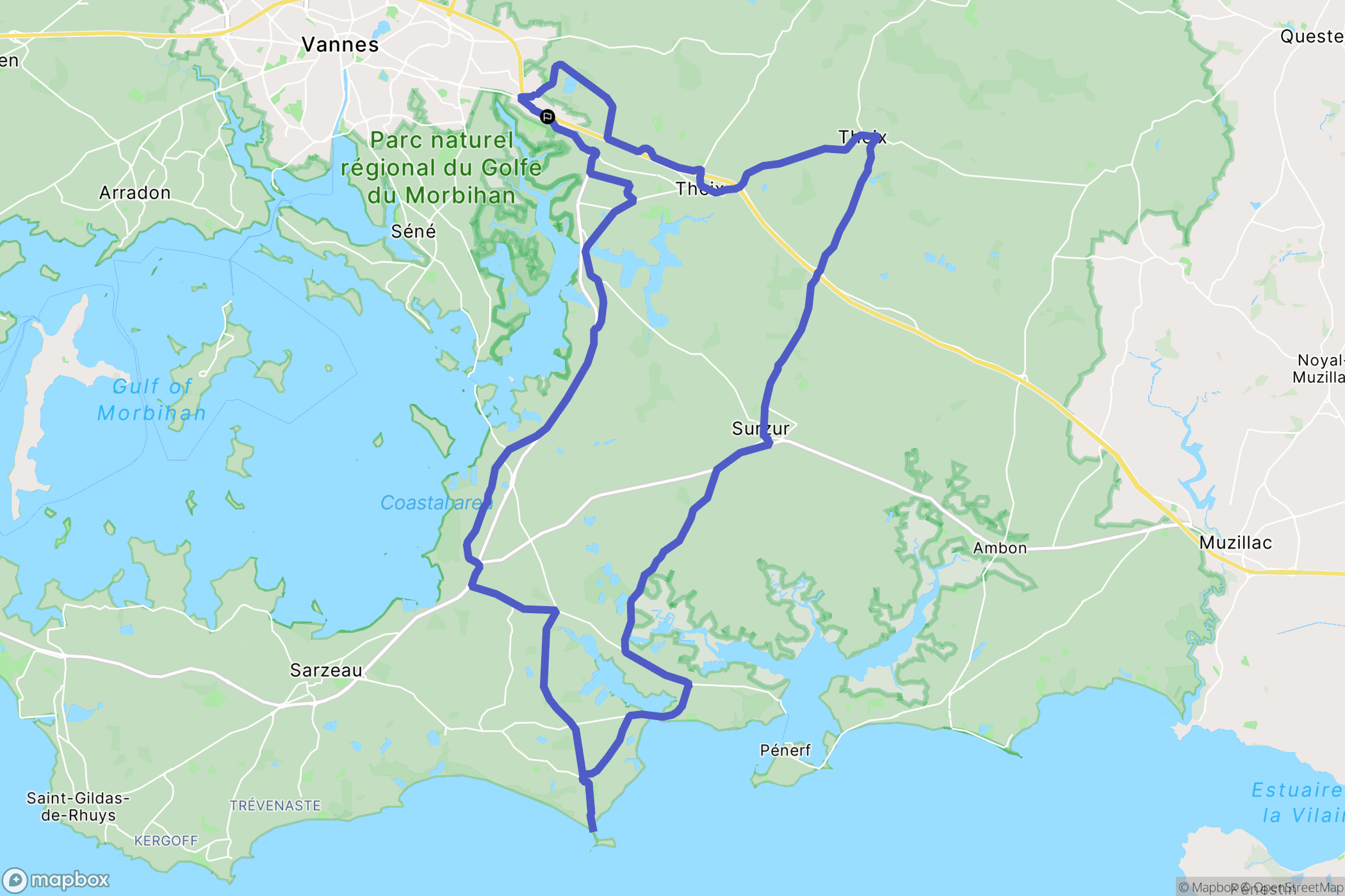 Theix-Noyalo : carte du parcours de randonnée - France