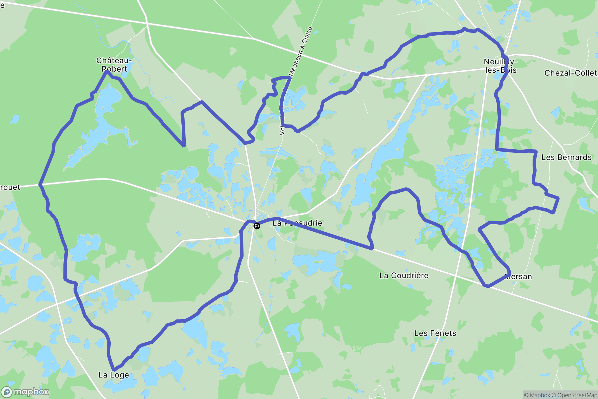 Méobecq : carte du parcours de randonnée - France
