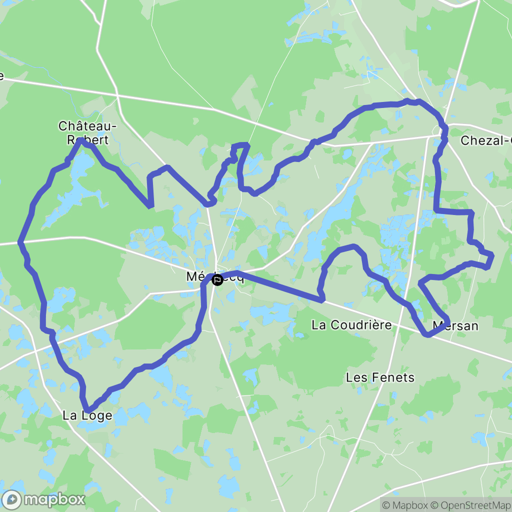 Méobecq : carte du parcours de randonnée - France