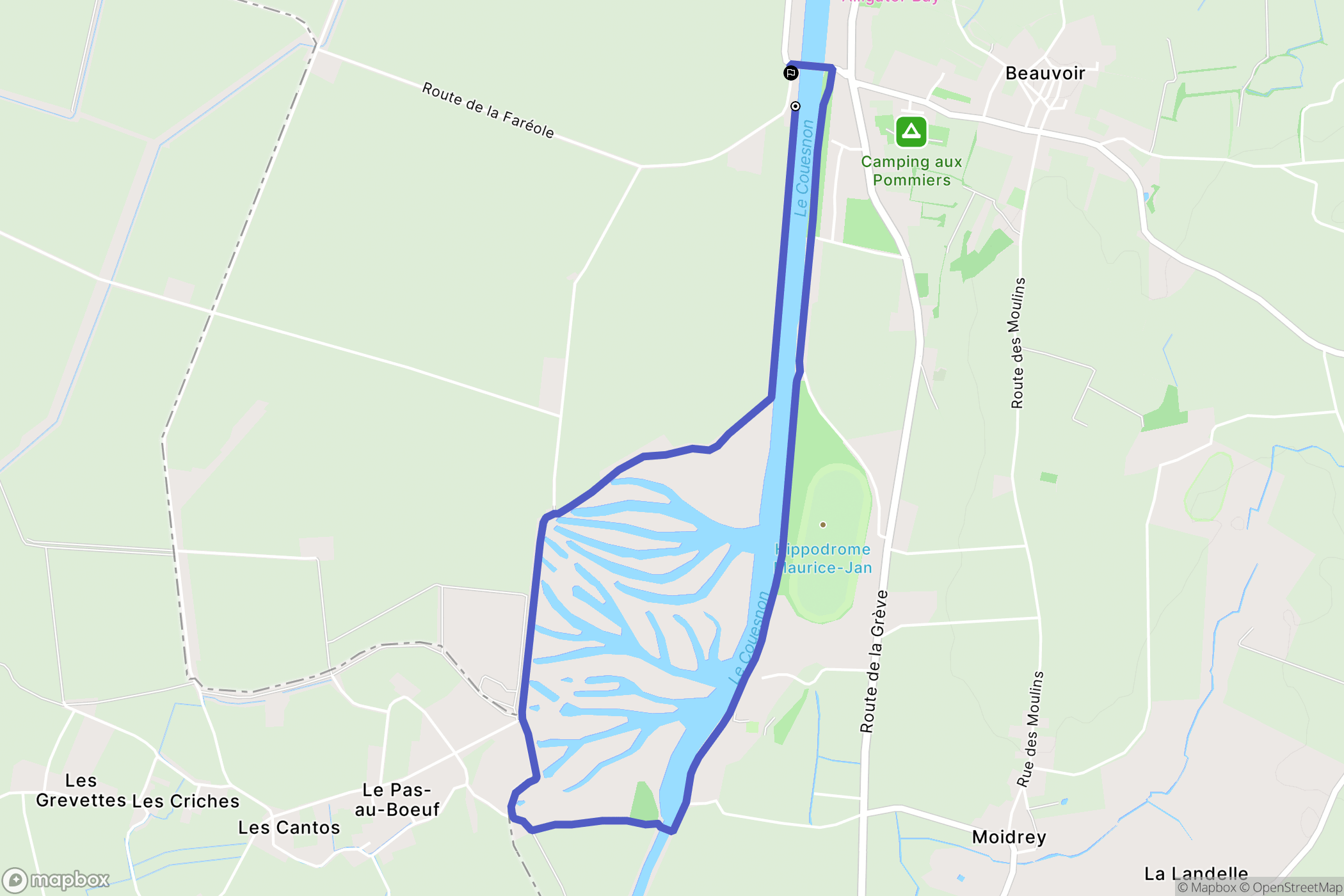 Beauvoir : carte du parcours de randonnée - France
