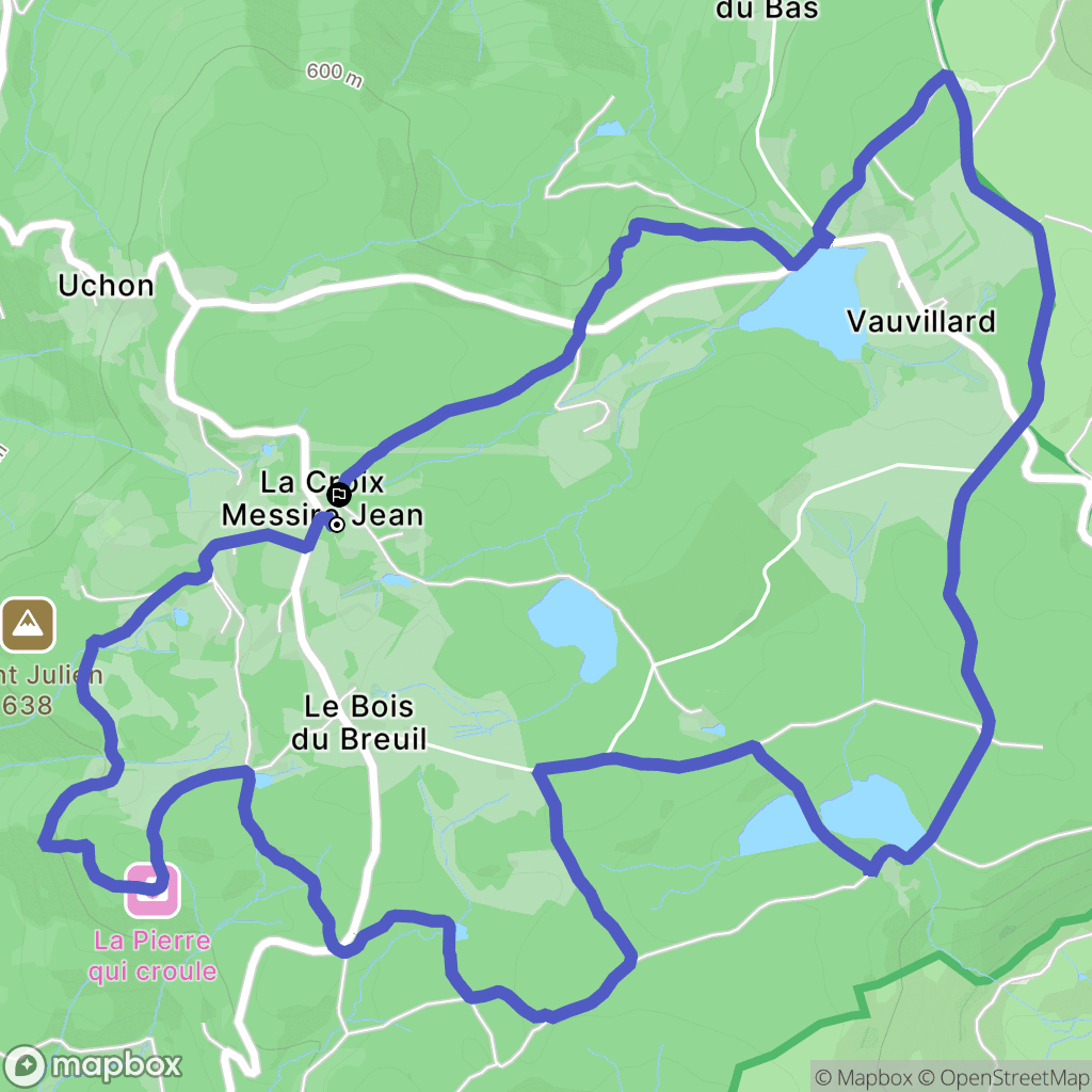 Uchon : carte du parcours de randonnée - France