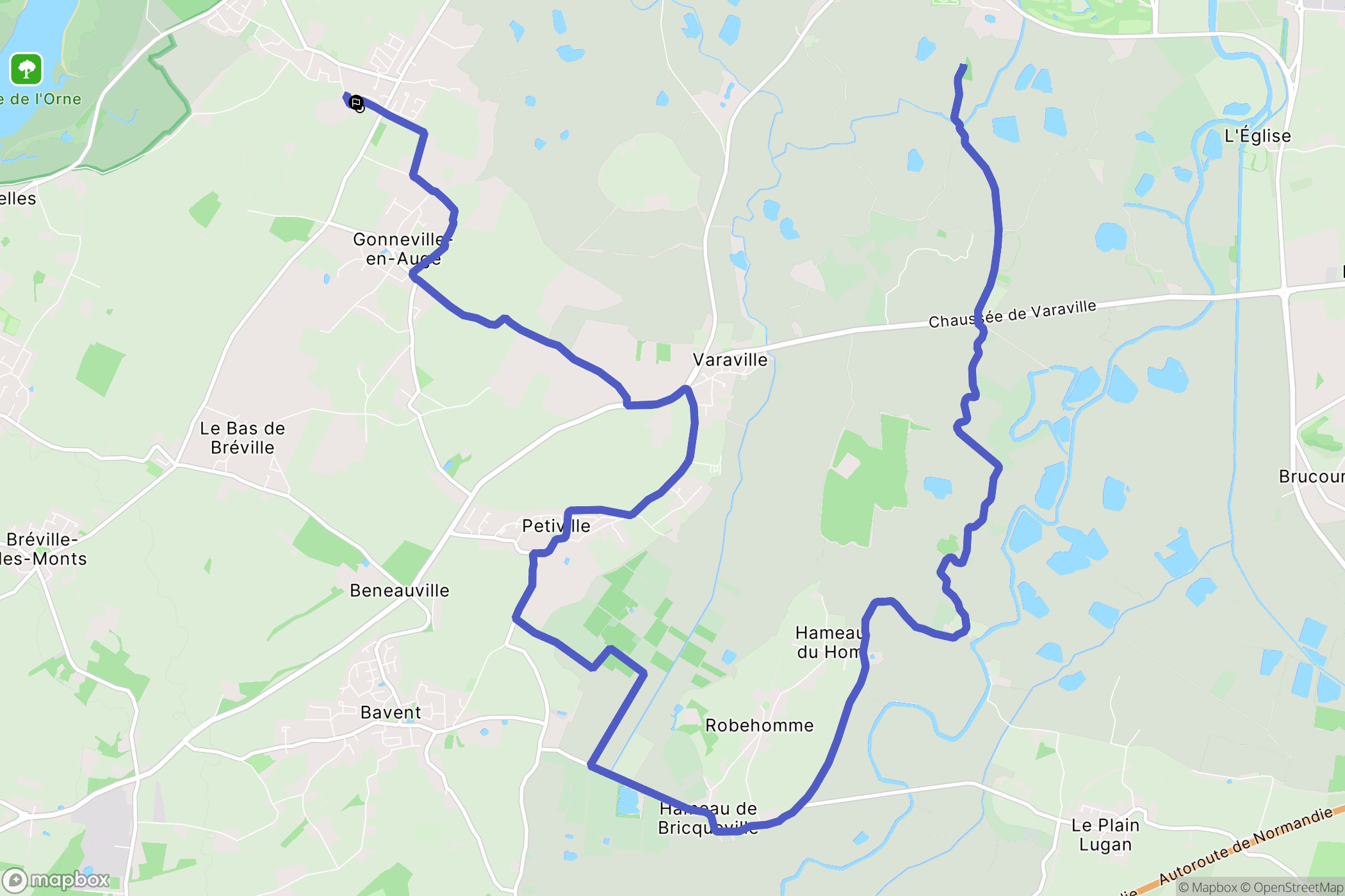 Merville-Franceville-Plage : carte du parcours de randonnée - France