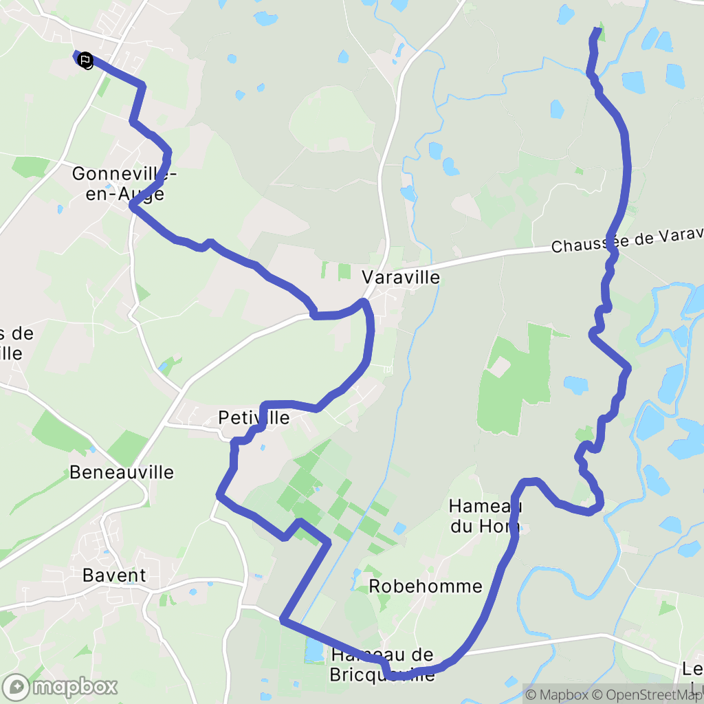Merville-Franceville-Plage : carte du parcours de randonnée - France