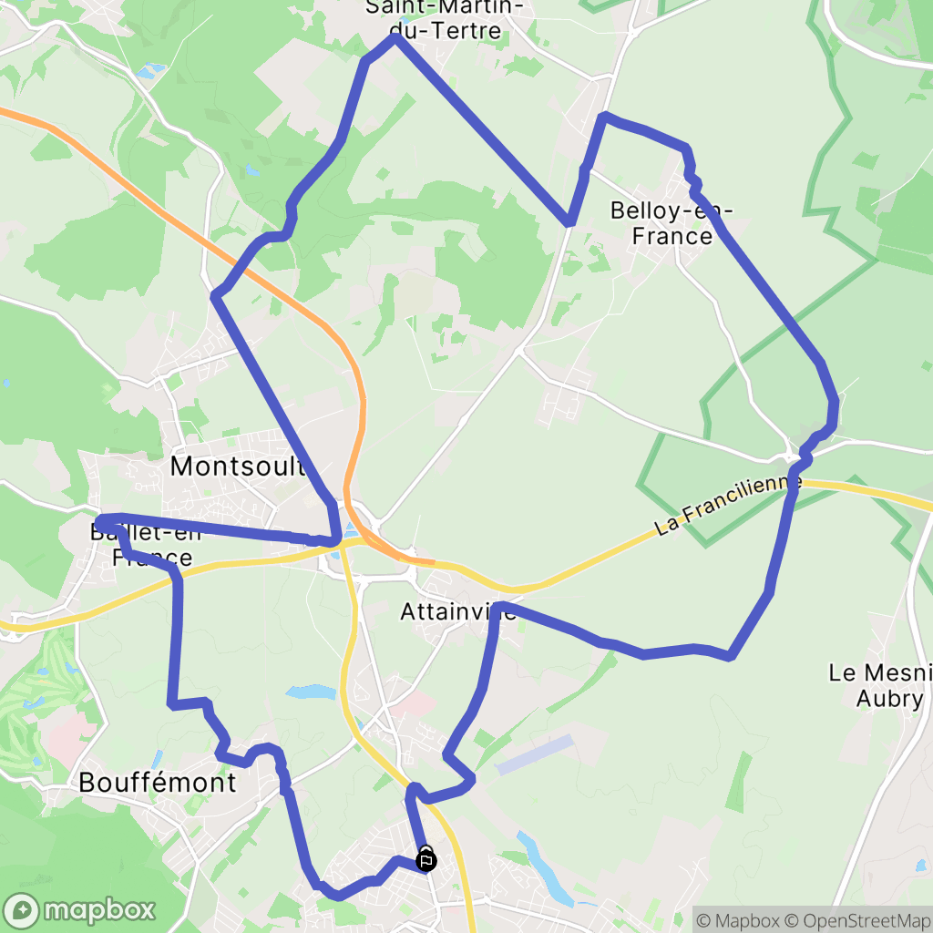 Moisselles : carte du parcours de randonnée - France