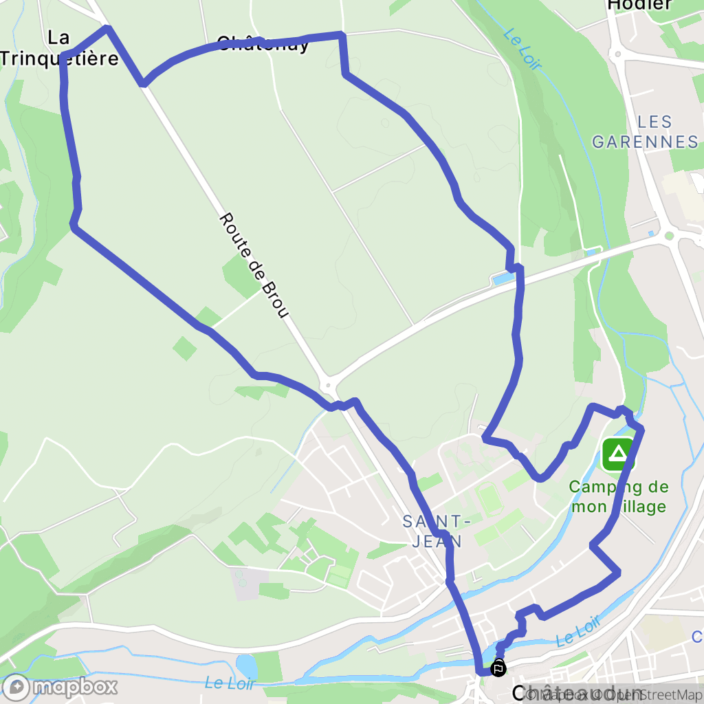 Châteaudun : carte du parcours de randonnée - France