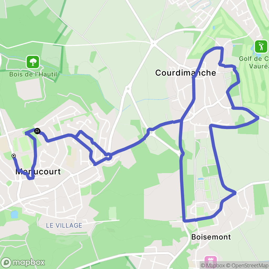 Menucourt : carte du parcours de randonnée - France