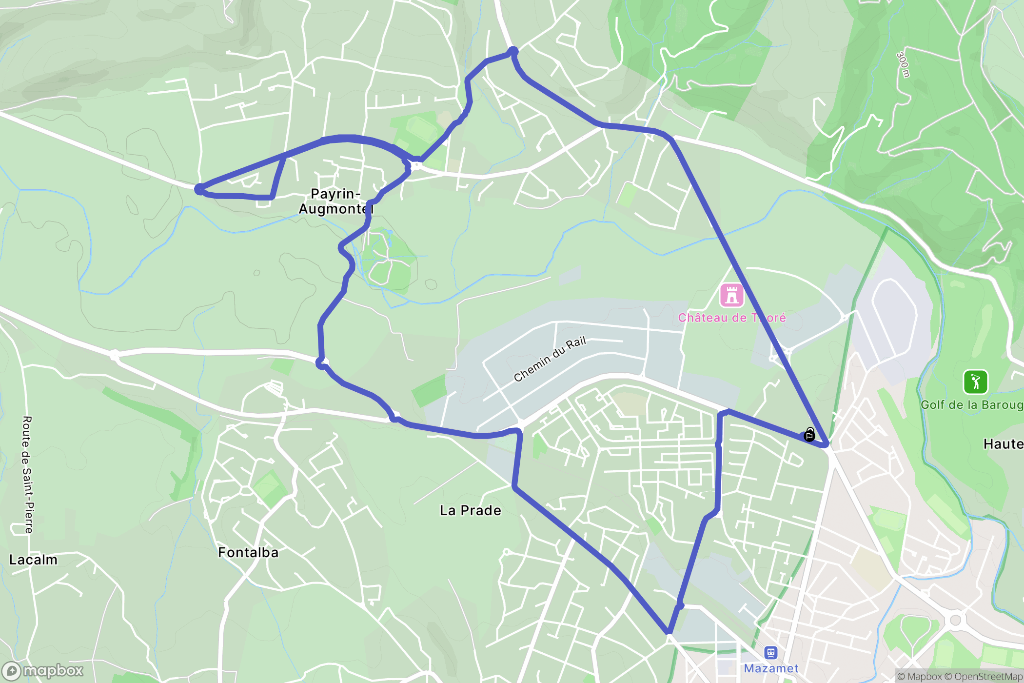 Aussillon : carte du parcours de randonnée - France