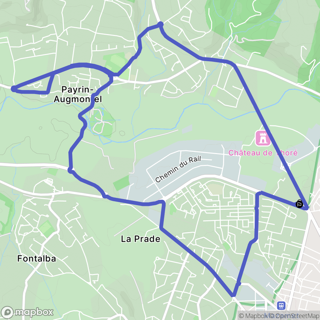 Aussillon : carte du parcours de randonnée - France