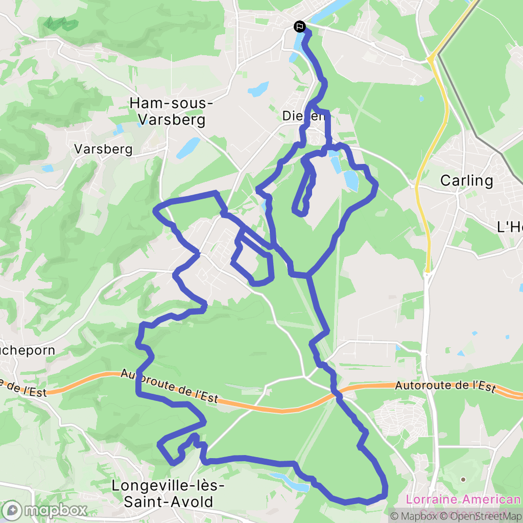 Creutzwald : carte du parcours de randonnée - France
