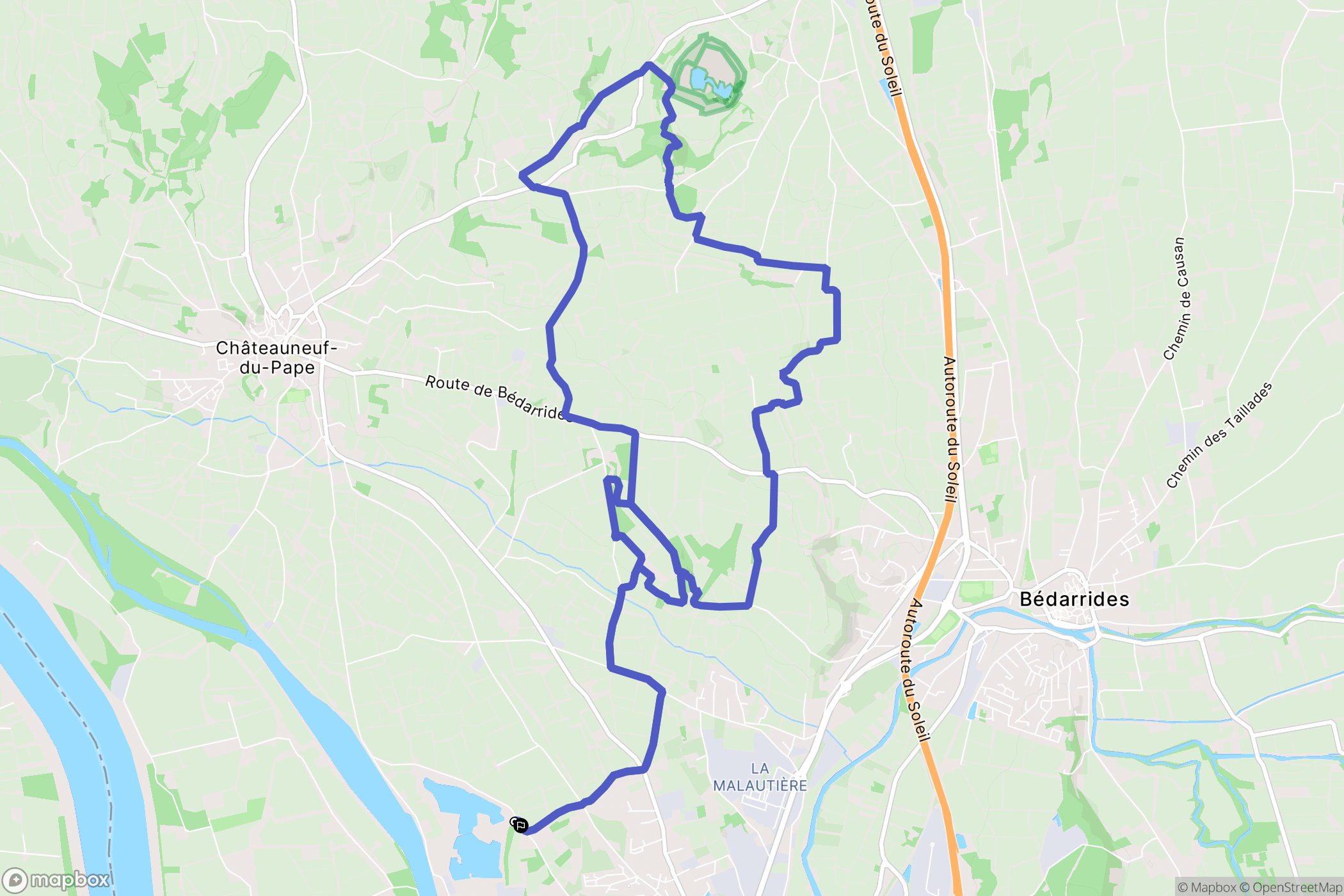Sorgues : carte du parcours de randonnée - France