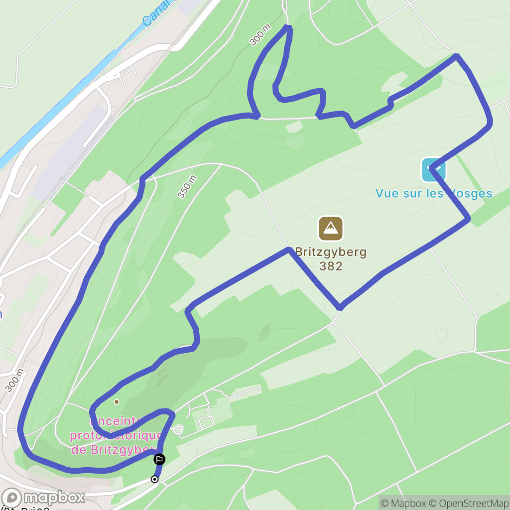 Illfurth : carte du parcours de randonnée - France