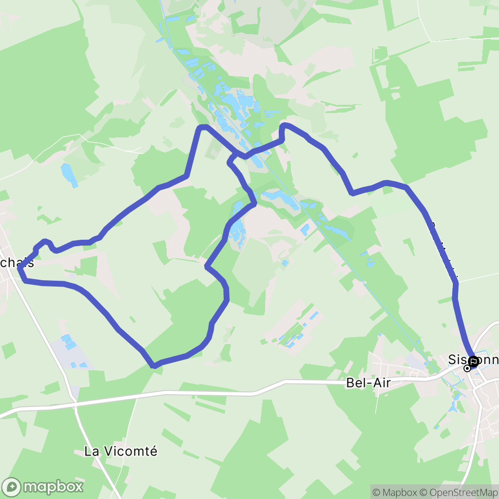 Sissonne : carte du parcours de randonnée - France