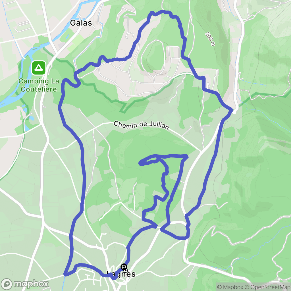 Lagnes : carte du parcours de randonnée - France