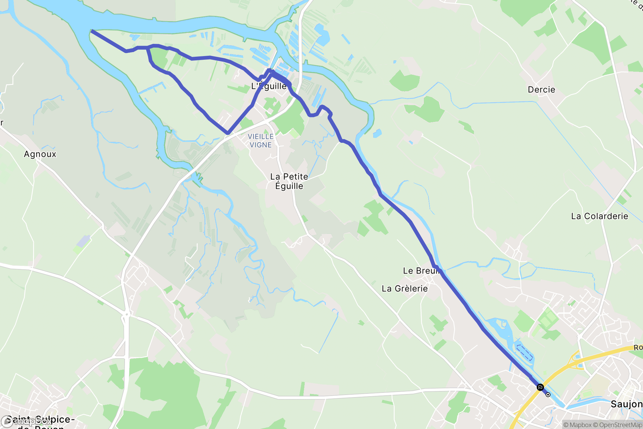 Saujon : carte du parcours de randonnée - France