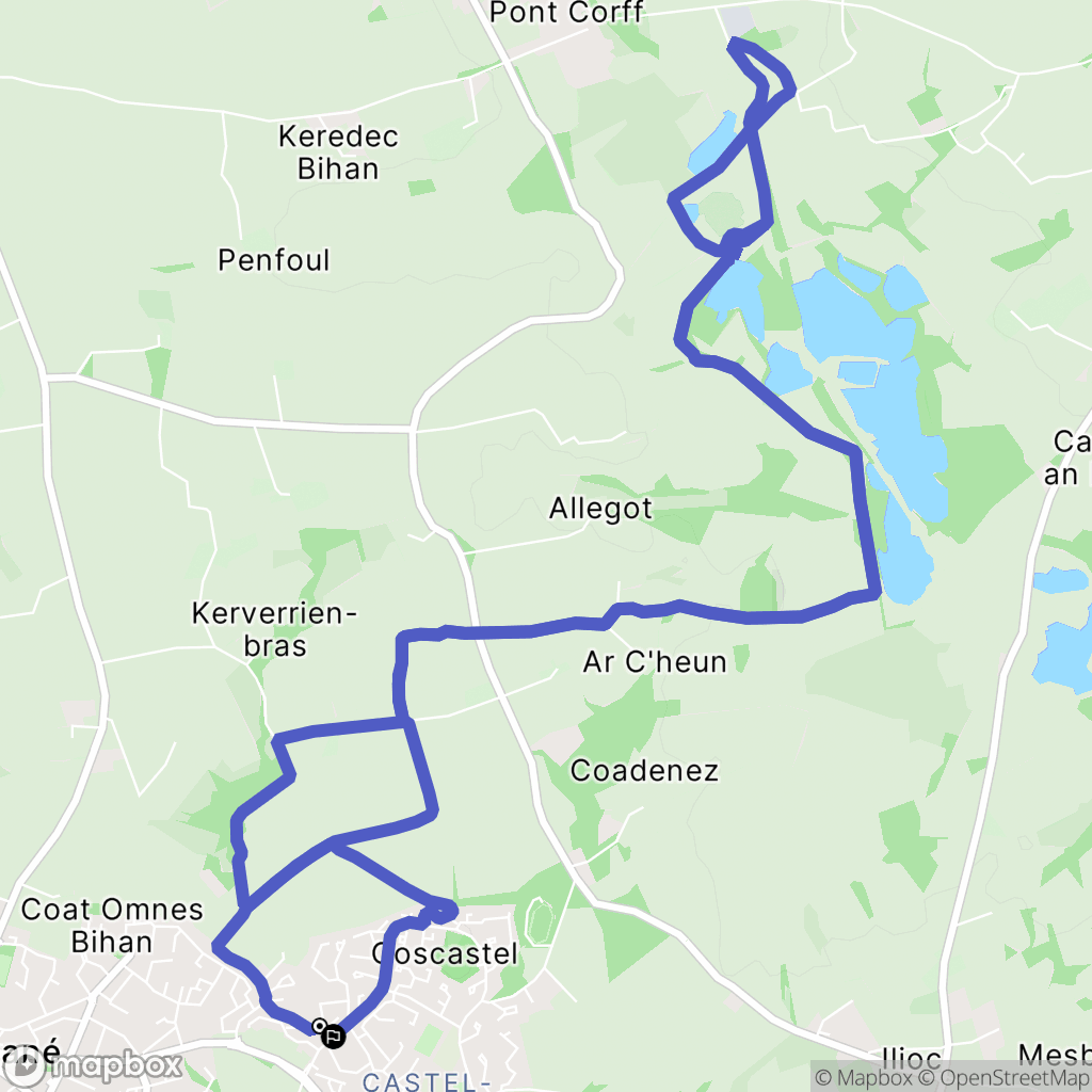 Plouzané : carte du parcours de randonnée - France