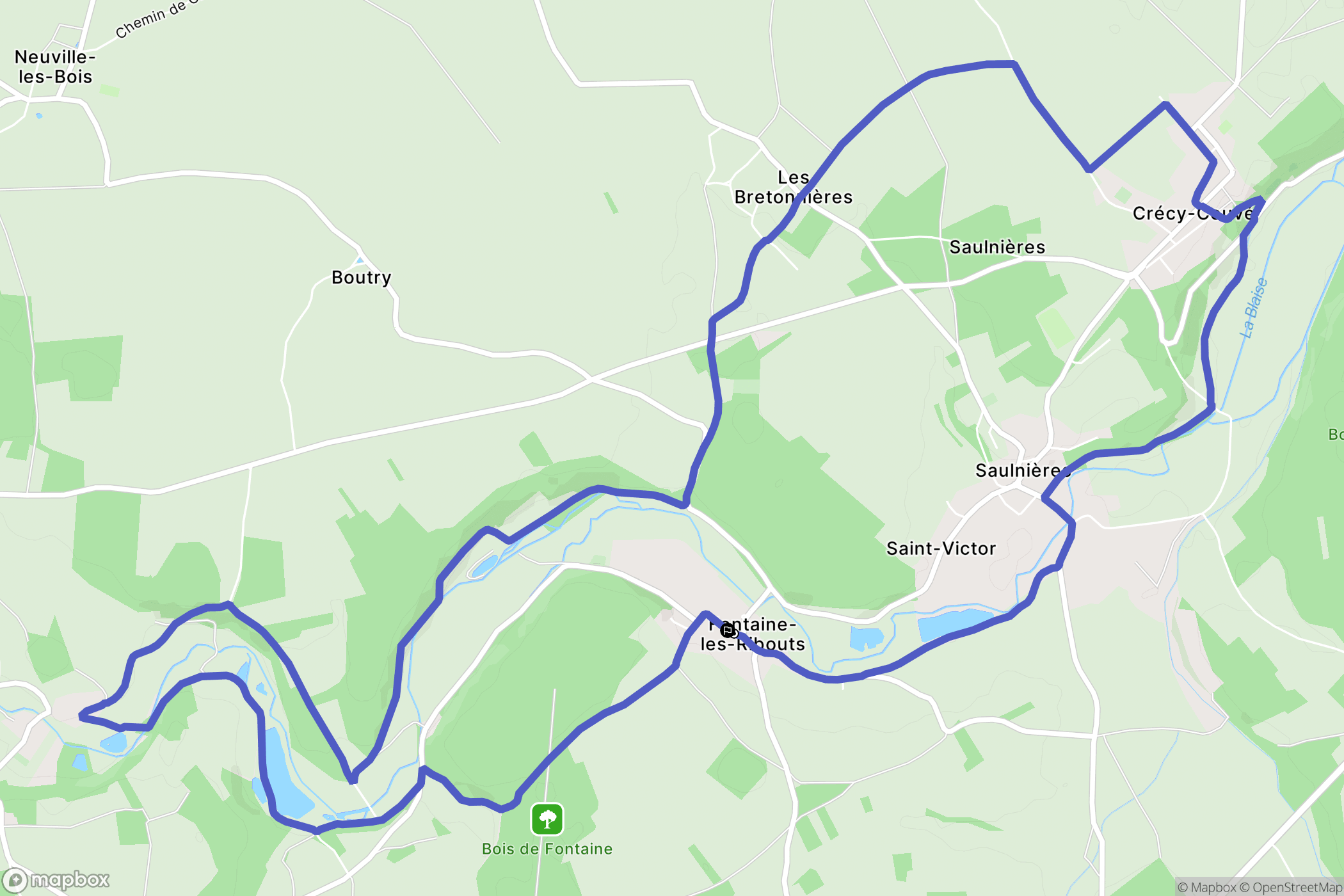 Fontaine-les-Ribouts : carte du parcours de randonnée - France