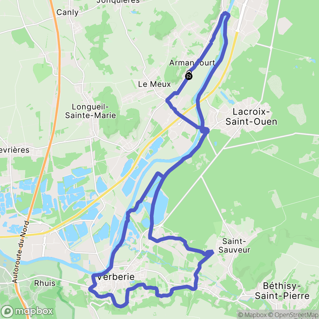 Armancourt : carte du parcours de randonnée - France