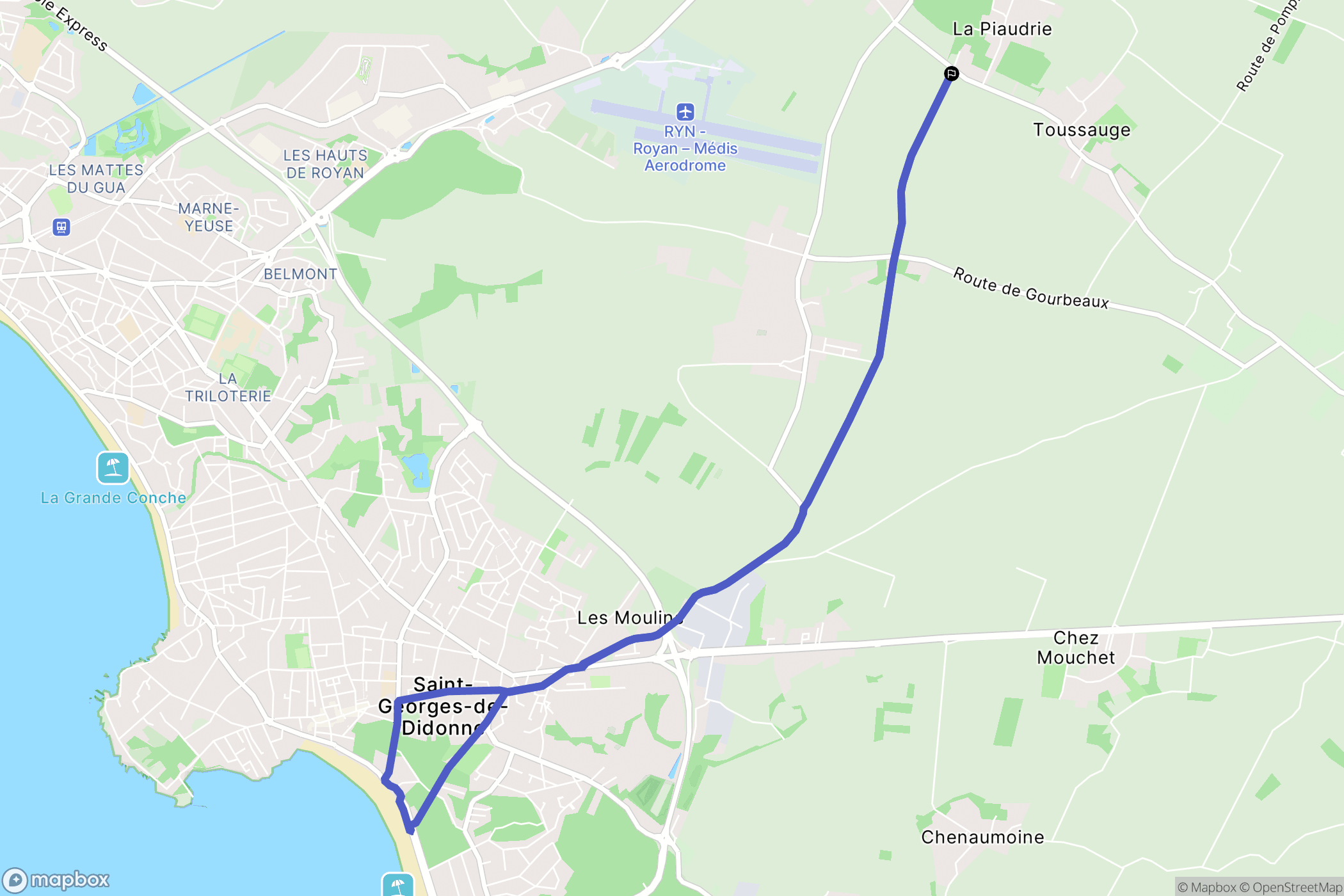 Médis : carte du parcours de randonnée - France