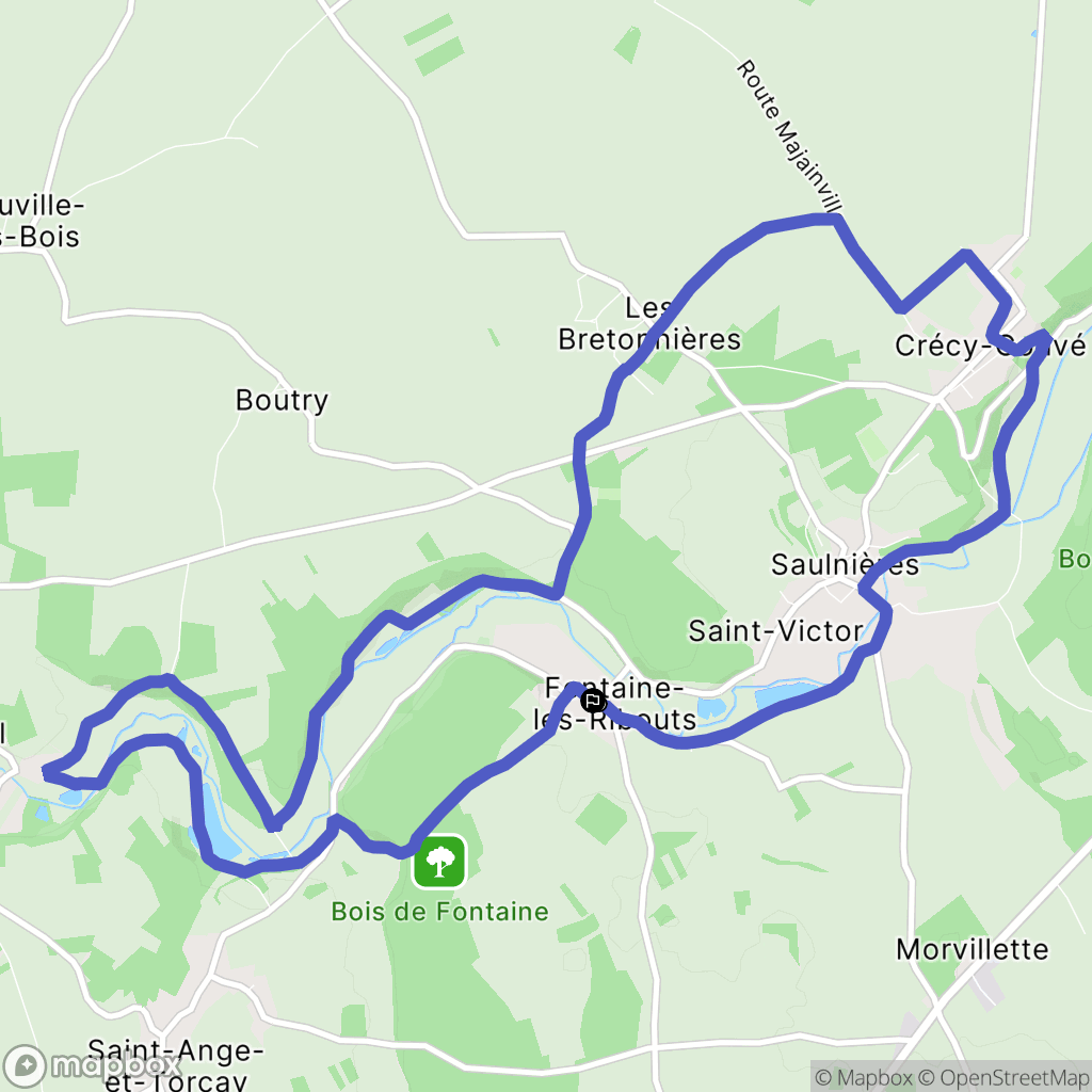 Fontaine-les-Ribouts : carte du parcours de randonnée - France