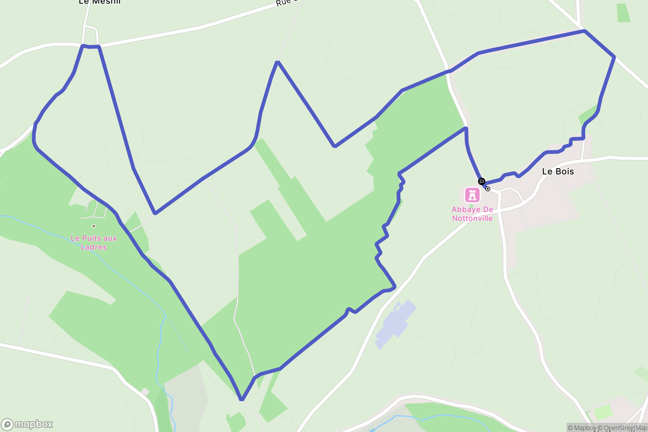 Nottonville : carte du parcours de randonnée - France