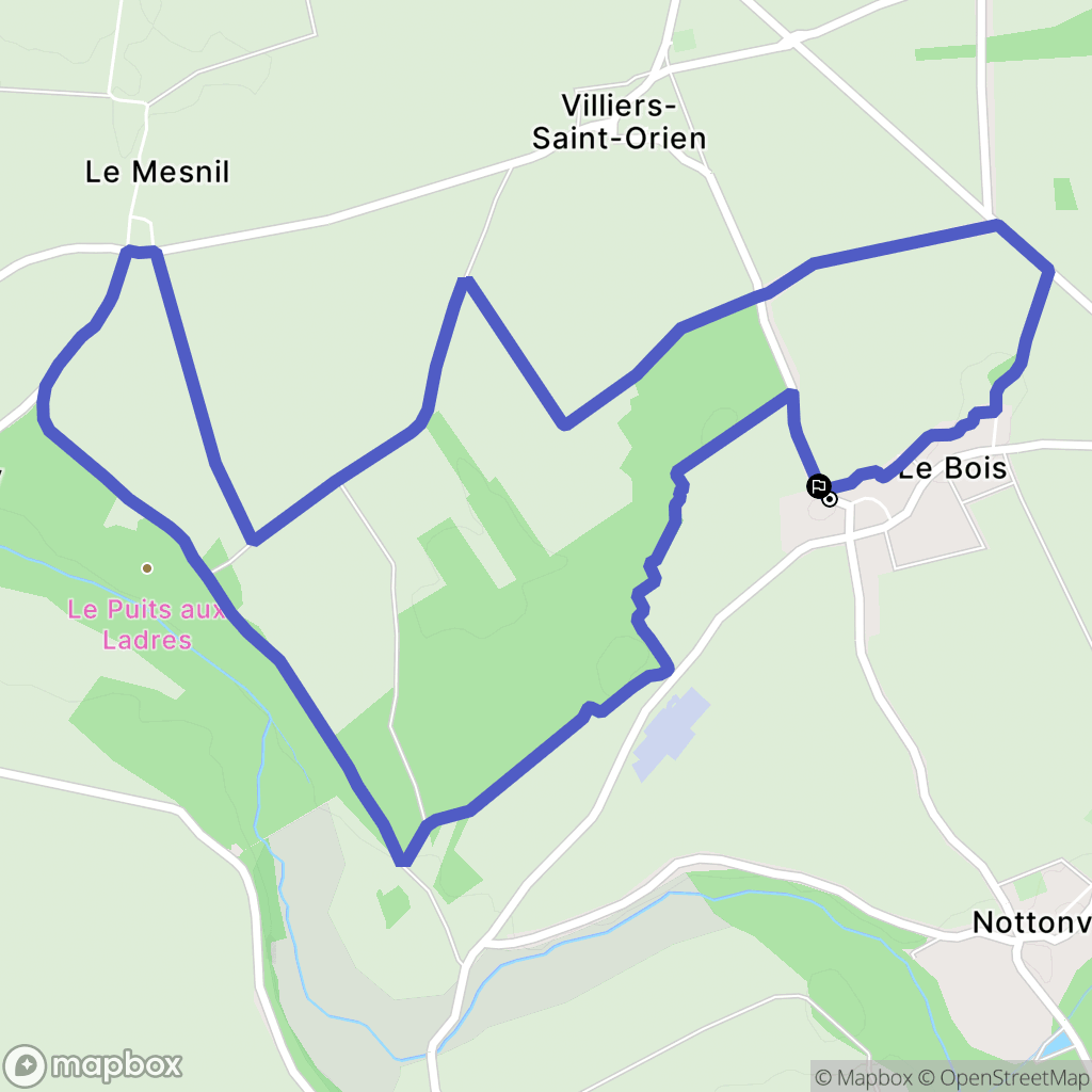 Nottonville : carte du parcours de randonnée - France